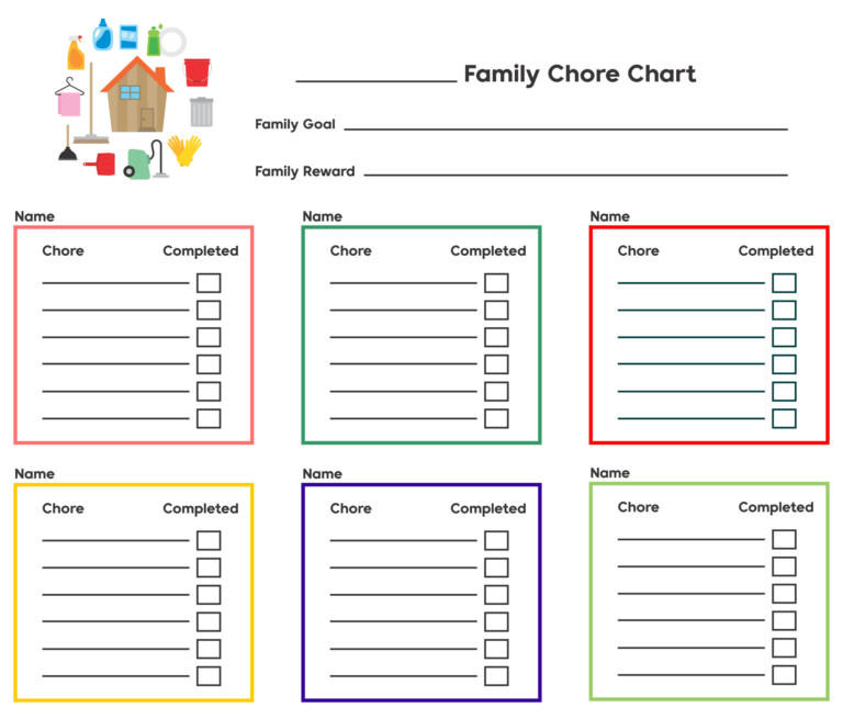 Large Family Chore Chart 10 Free PDF Printables Printablee Worksheets Library