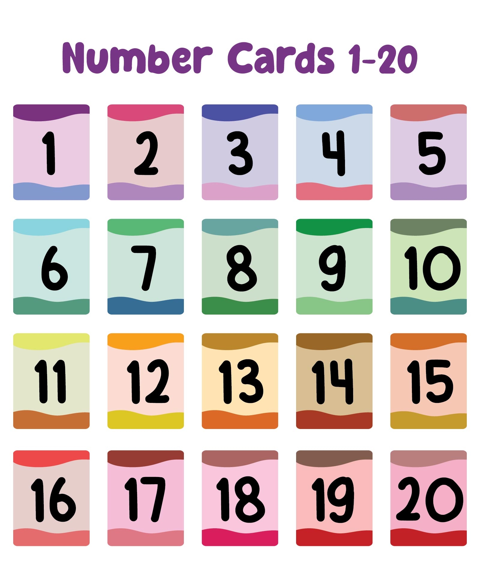 Large Number Cards 1 20 10 Free PDF Printables Printablee