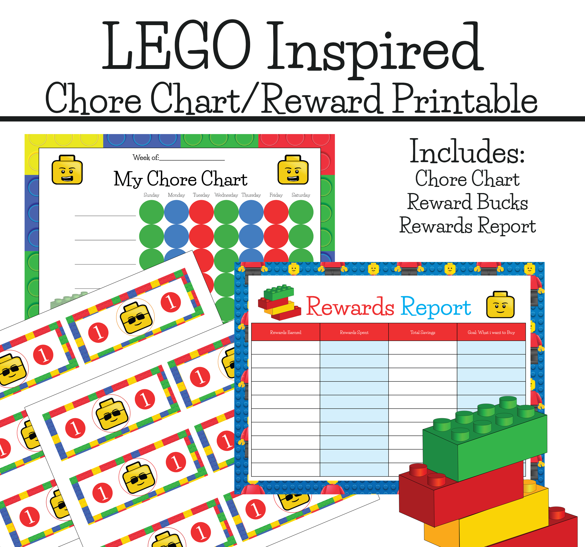 LEGO Inspired Chore Chart Reward Printable SKrafty LEGO Inspired Chore Chart Reward Printable SKrafty
