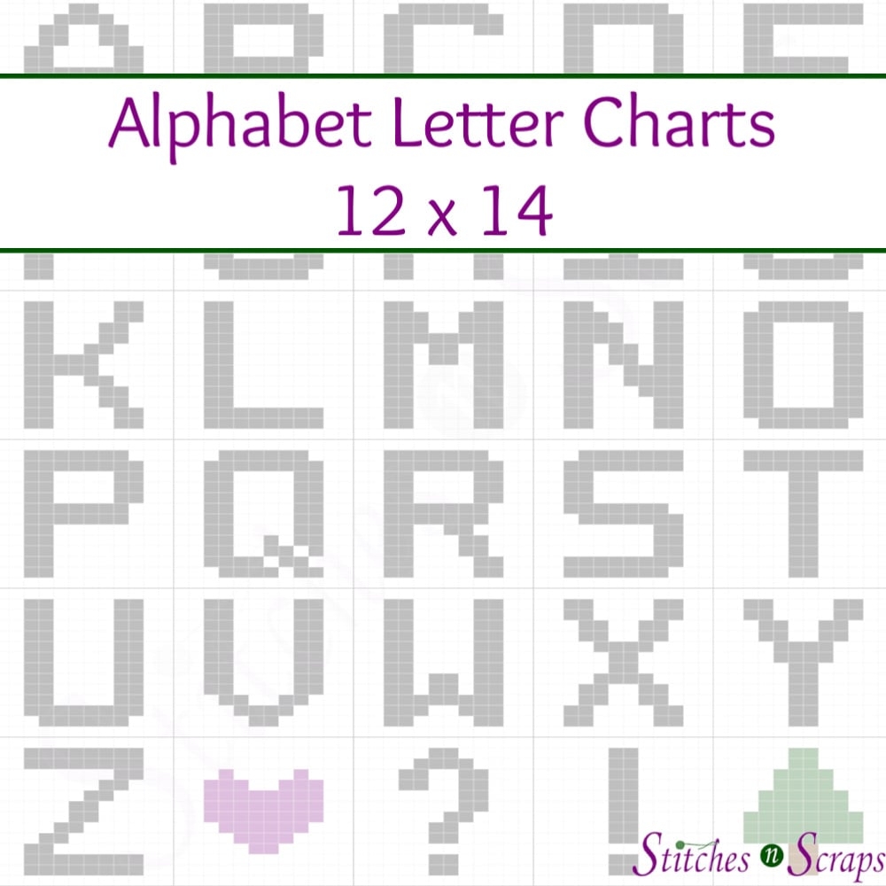 Letter Charts entire Alphabet 12 X 14 Stitches N Scraps Letter Charts entire Alphabet 12 X 14 Stitches N Scraps