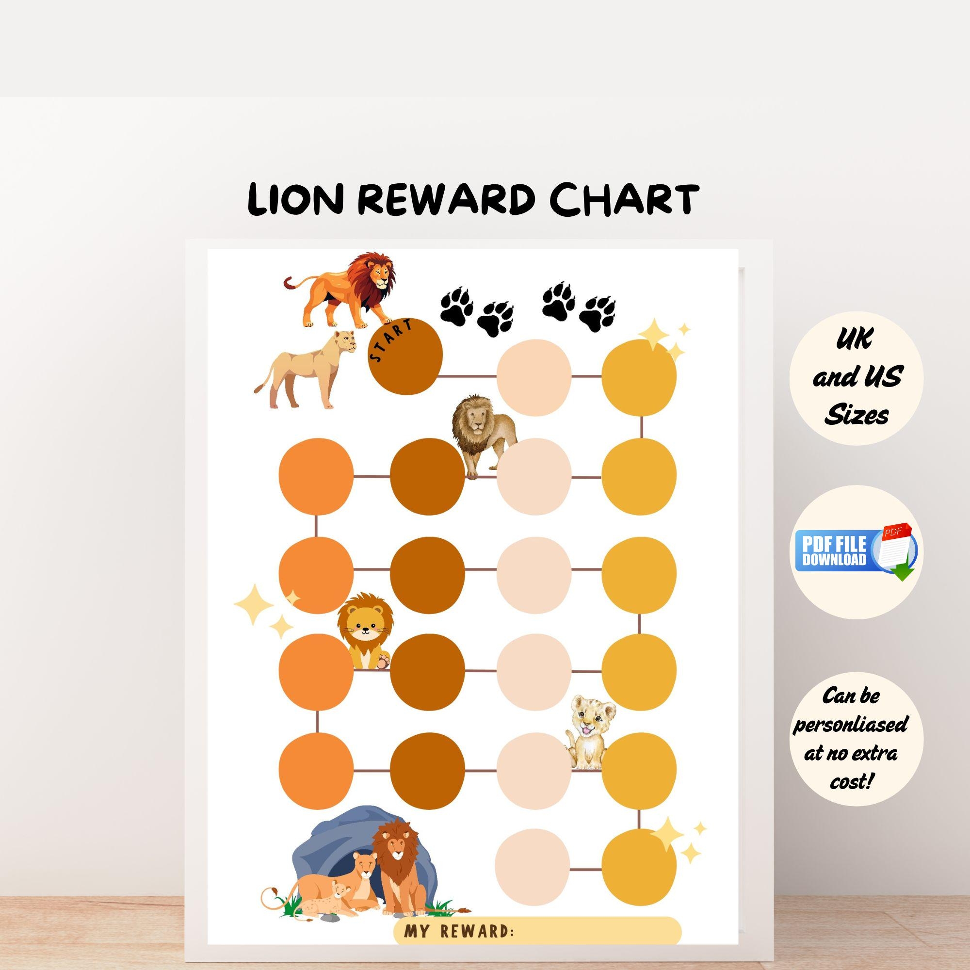Lion Reward Chart Etsy