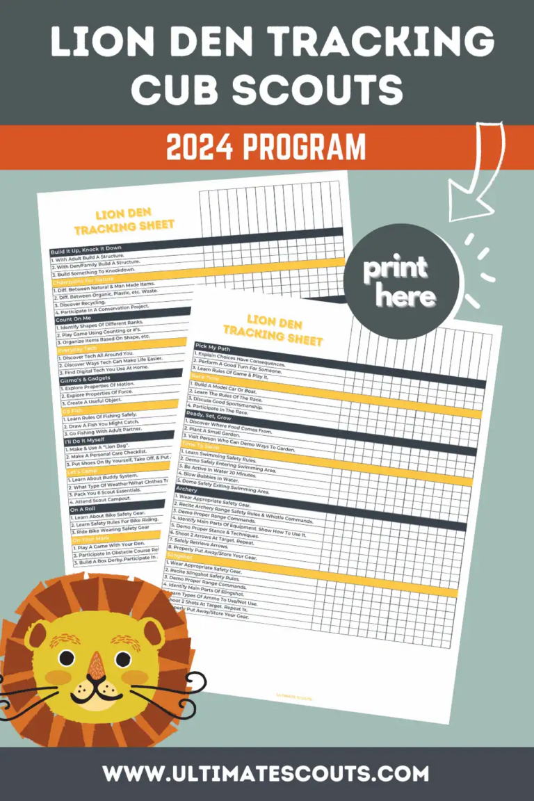 Lion Scout Den Tracking Checklist 2025 Ultimate Scouts