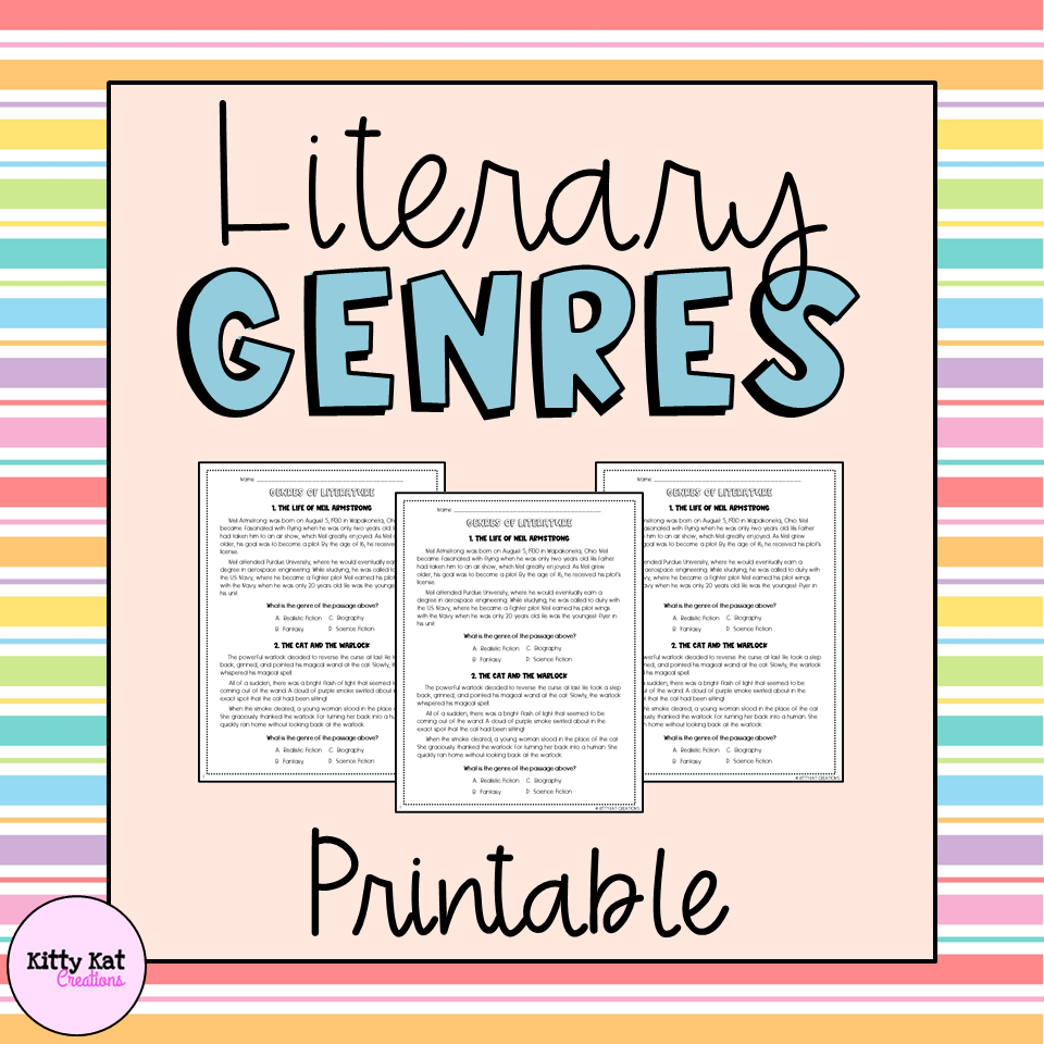 Printable Literary Genres Chart