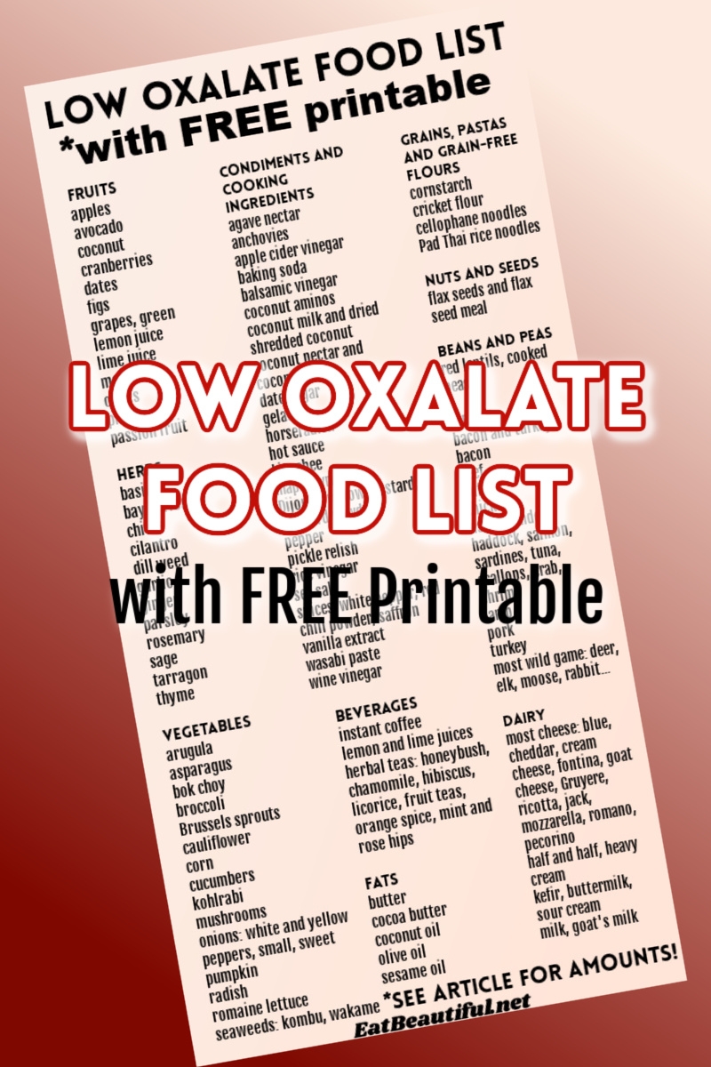 Low Oxalate Food List with FREE Printable PDF Eat Beautiful