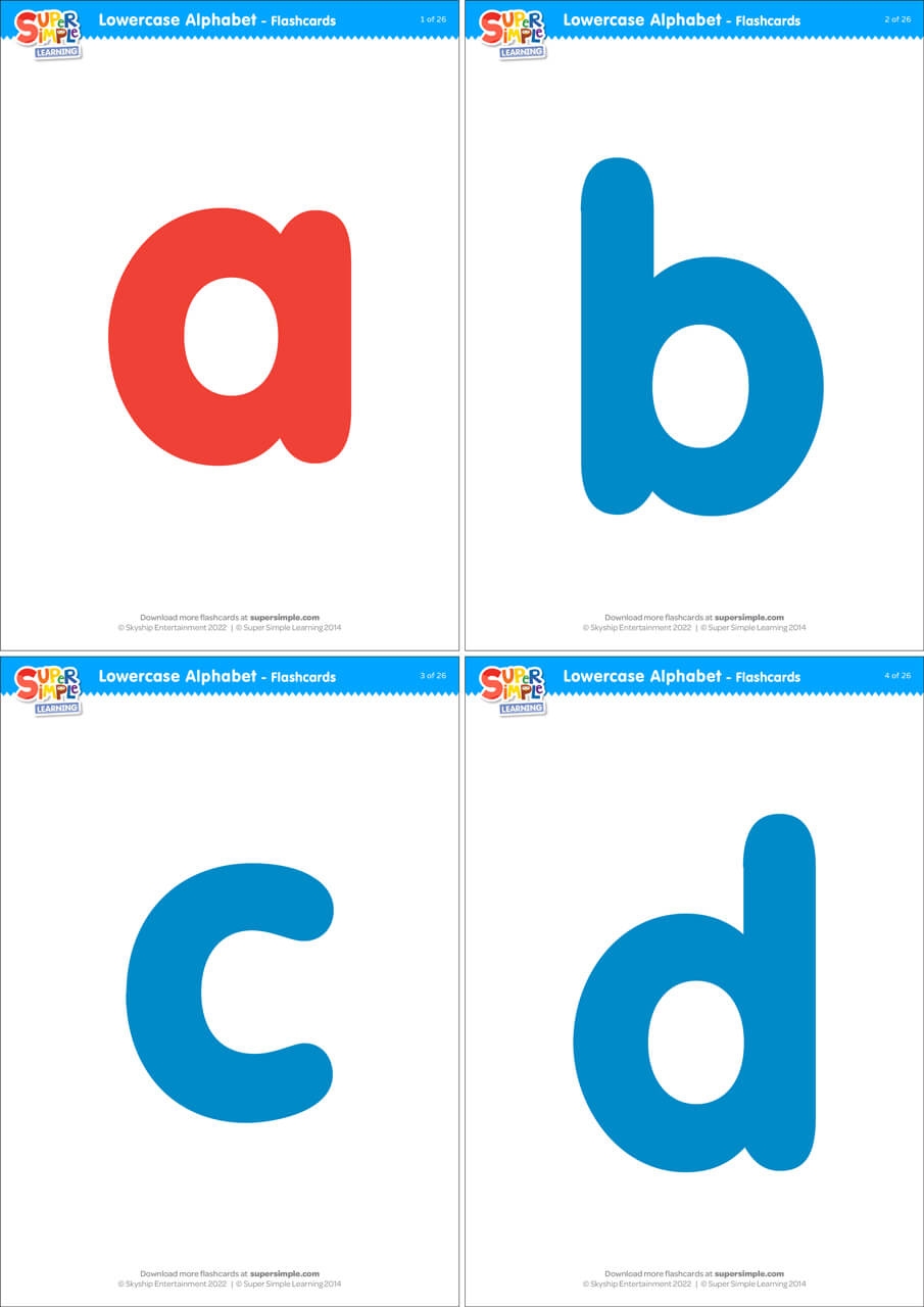 Lowercase Alphabet Flashcards Super Simple