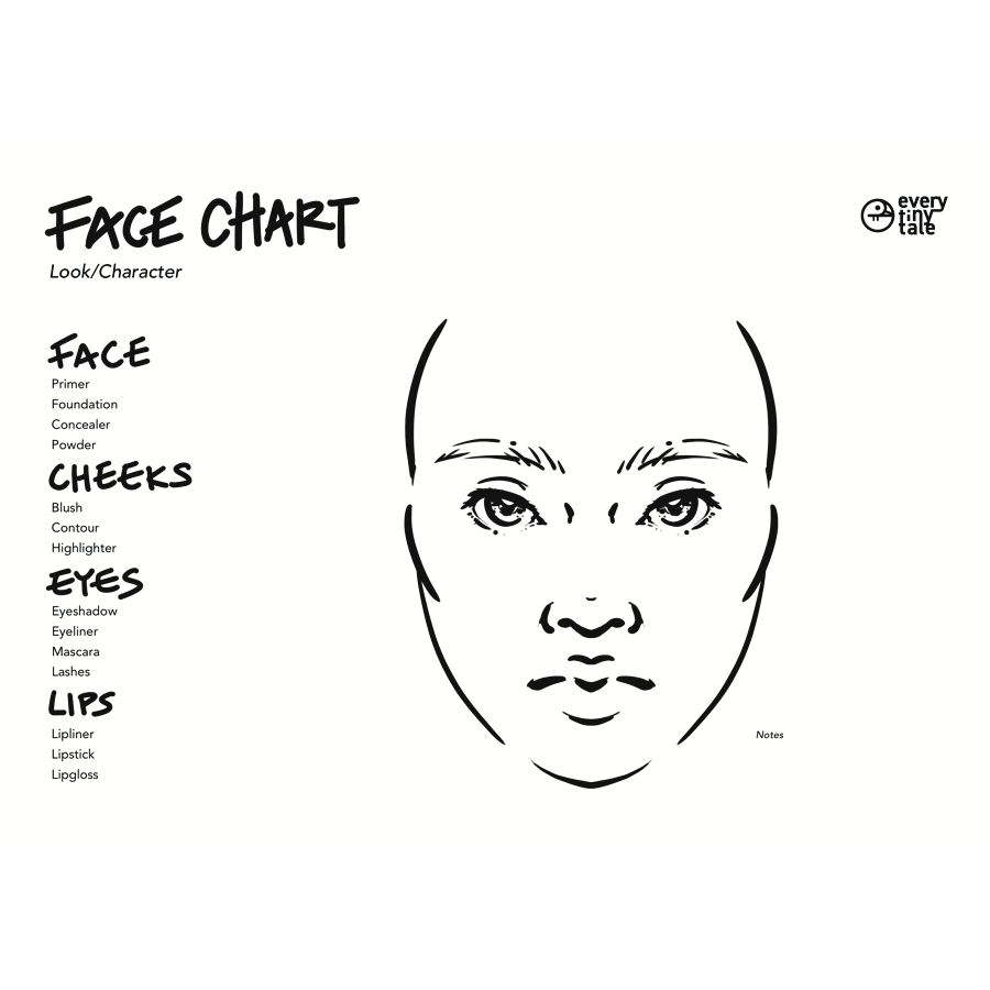 Makeup Face Chart Page Printable Download Everytinytale Makeup Face Chart Page Printable Download Everytinytale