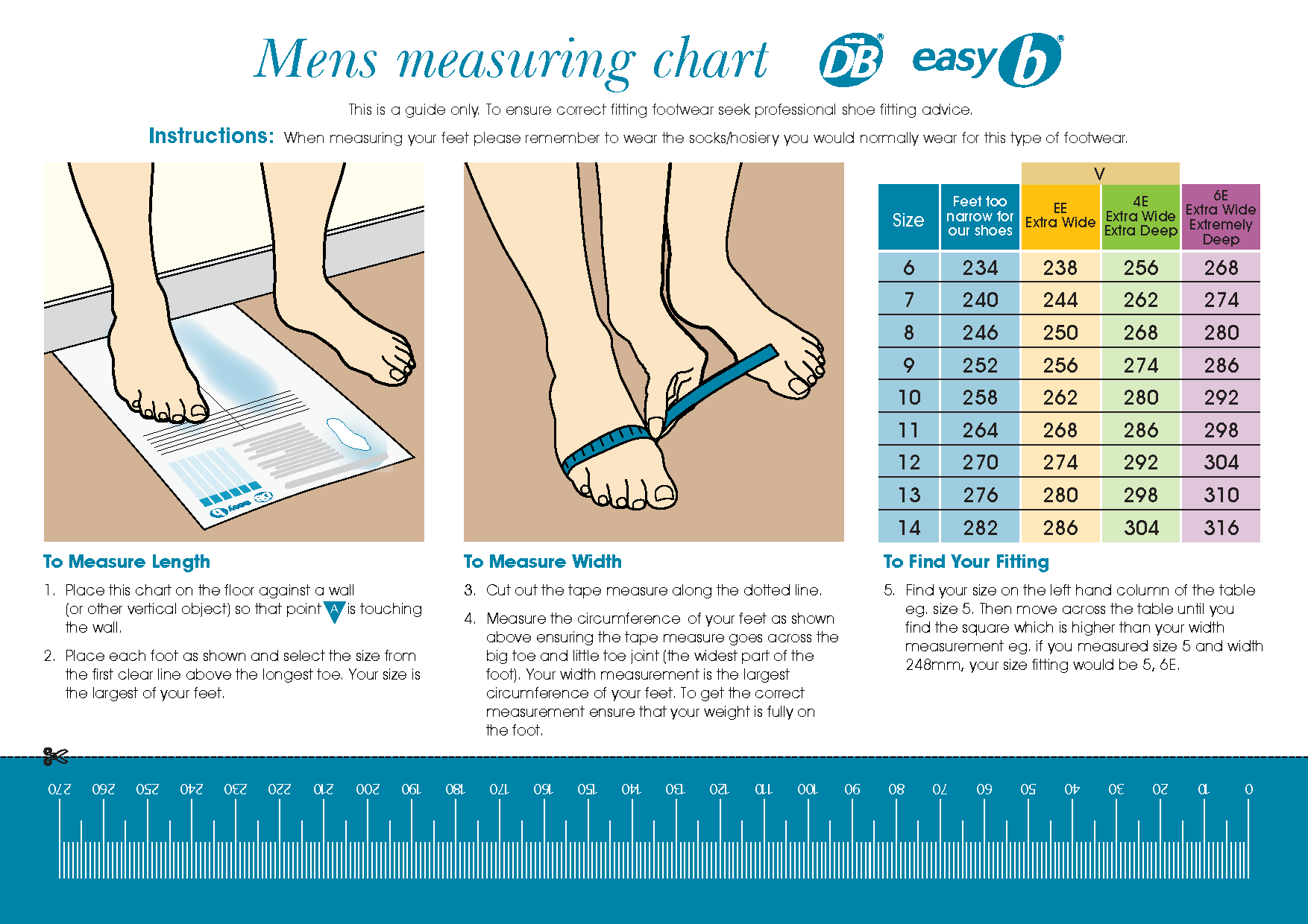 Printable Shoe Size Chart Men's Printable Shoe Size Chart Men's