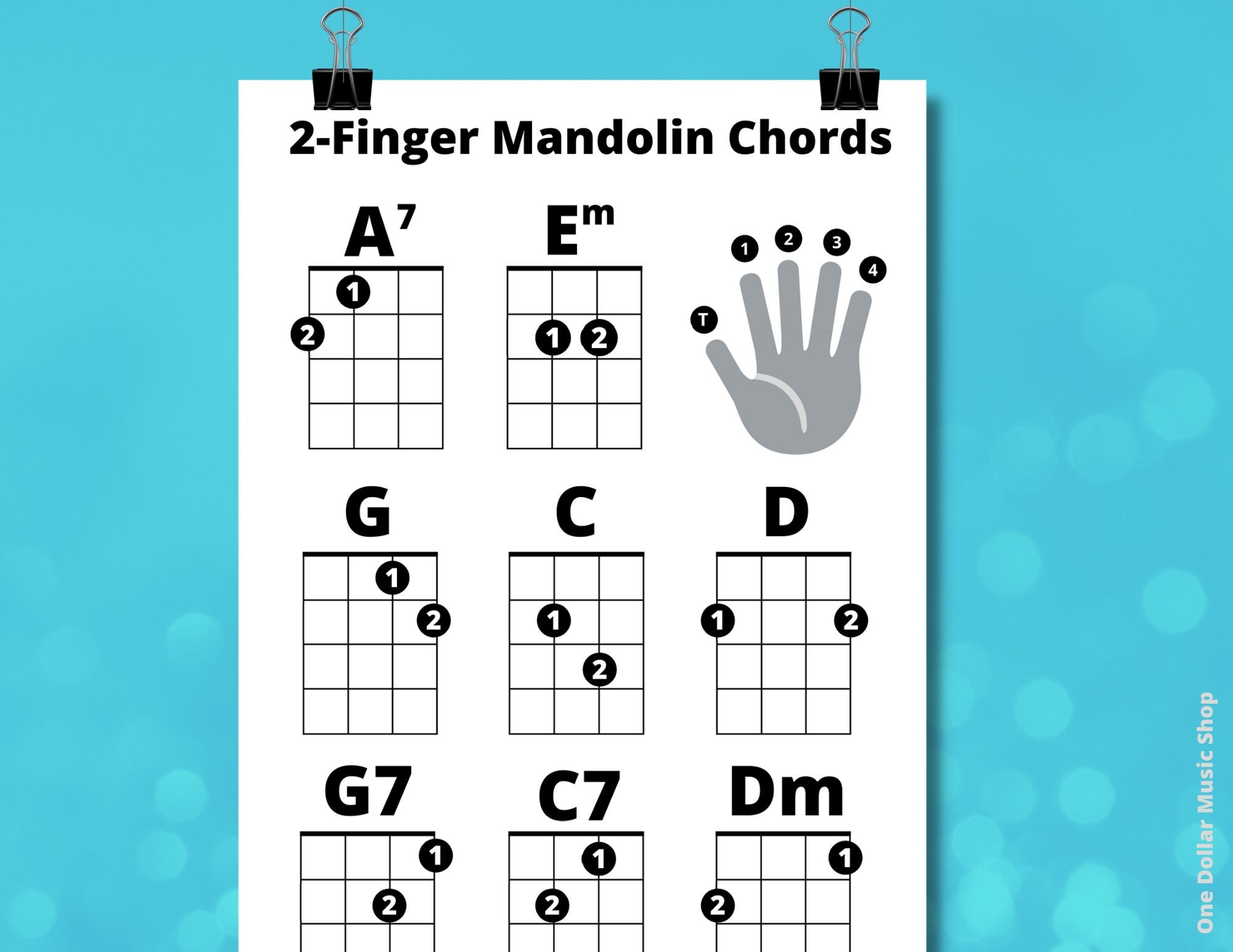 Mandolin Practice Book Practical Mandolin Chord Chart Fretboard Notes Coated Paper For Guitar Armrest
