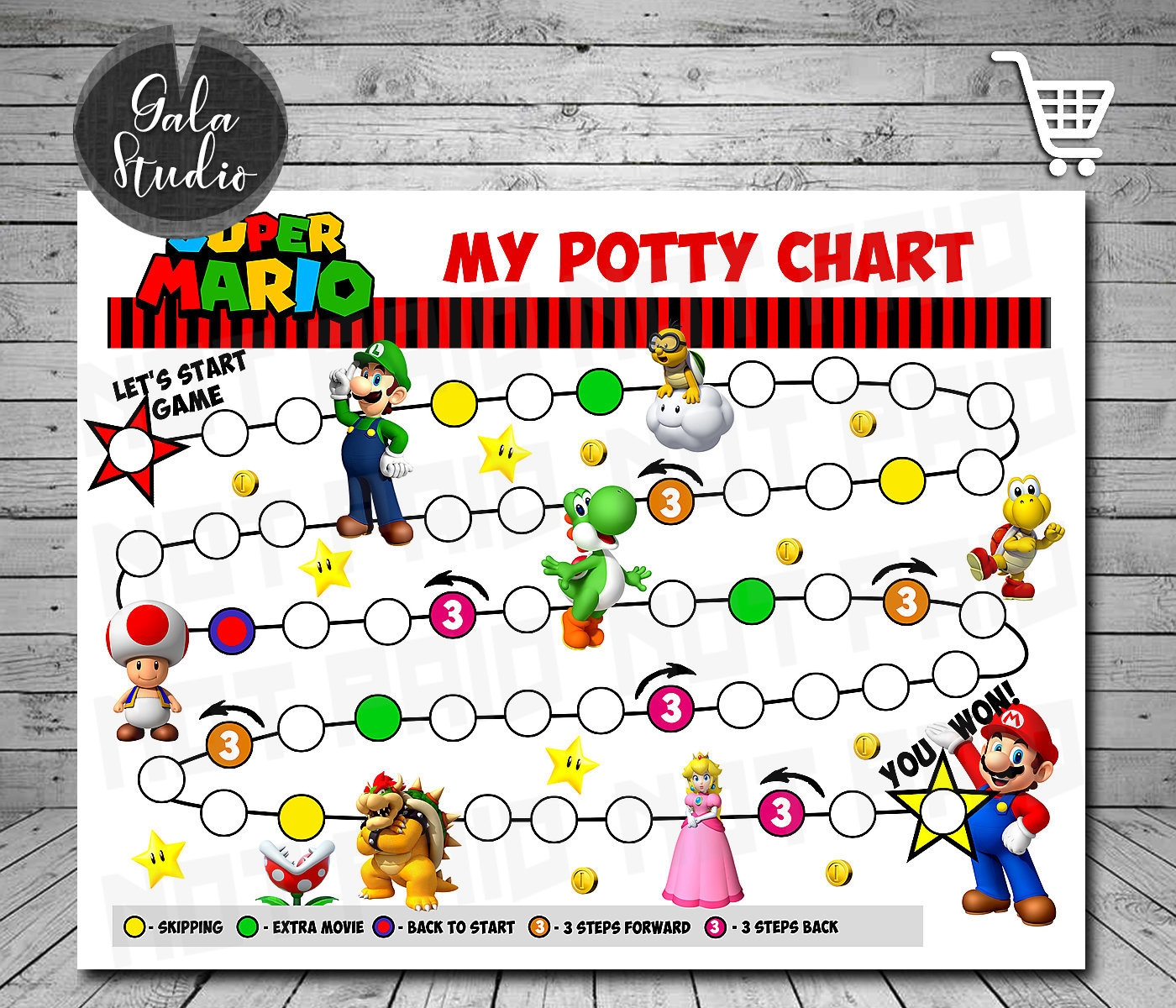Mario Mario Potty Reward Chart MakeMeDesign