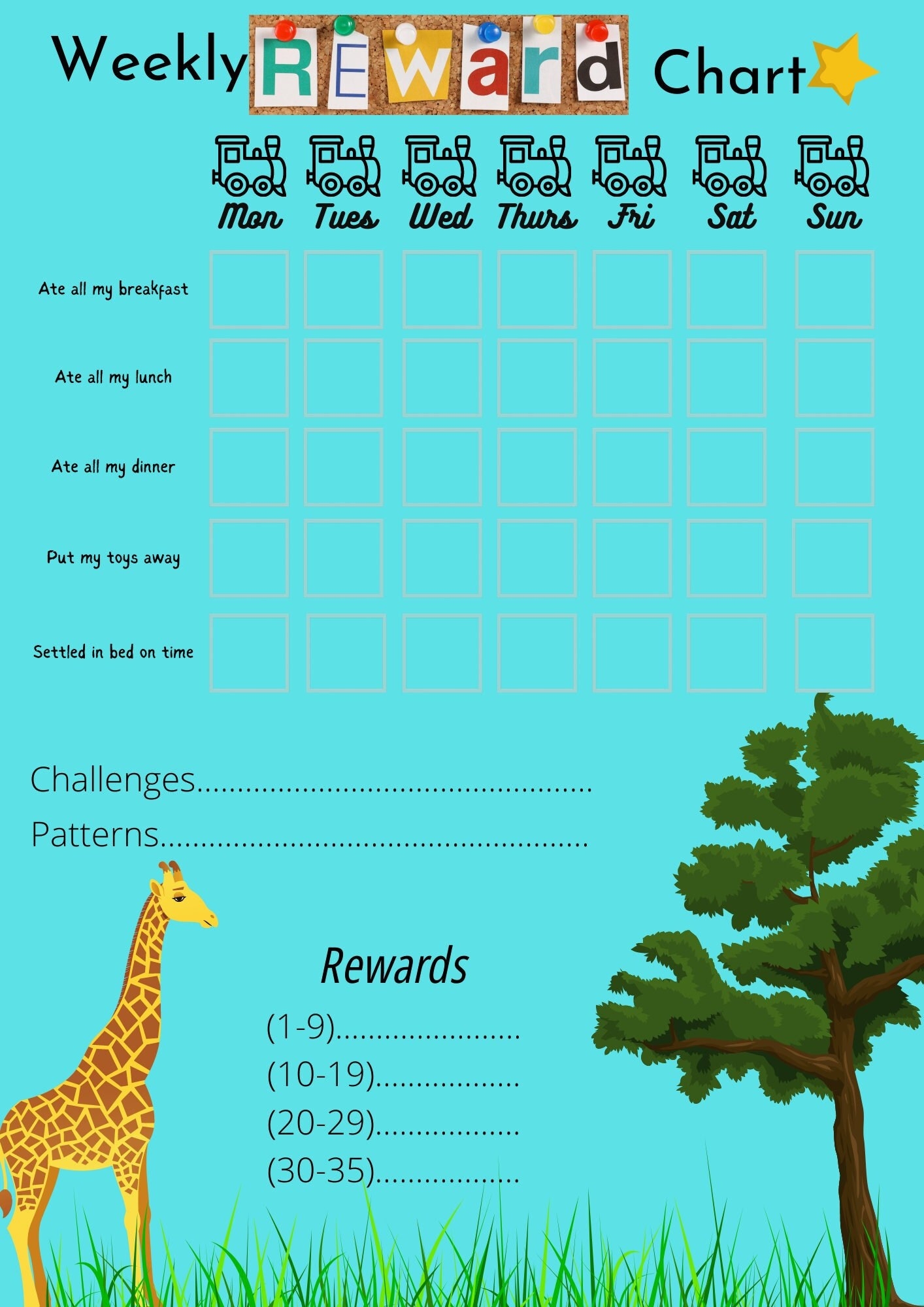 Mealtime Reward Chart Printable