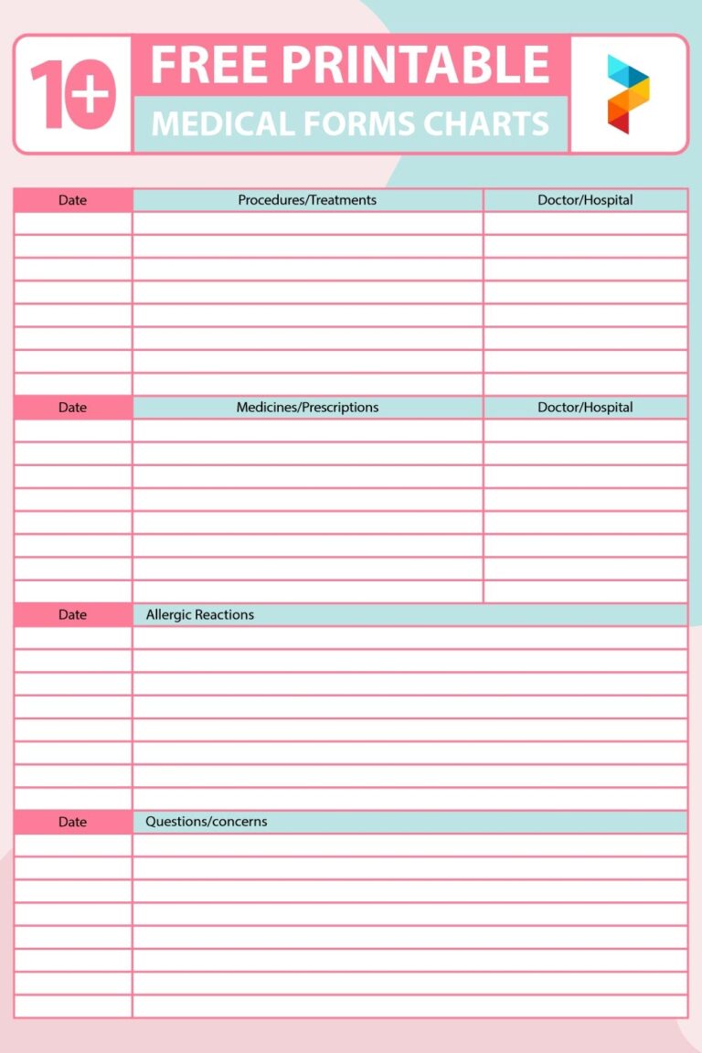 Medical Forms Charts 10 Free PDF Printables Printablee
