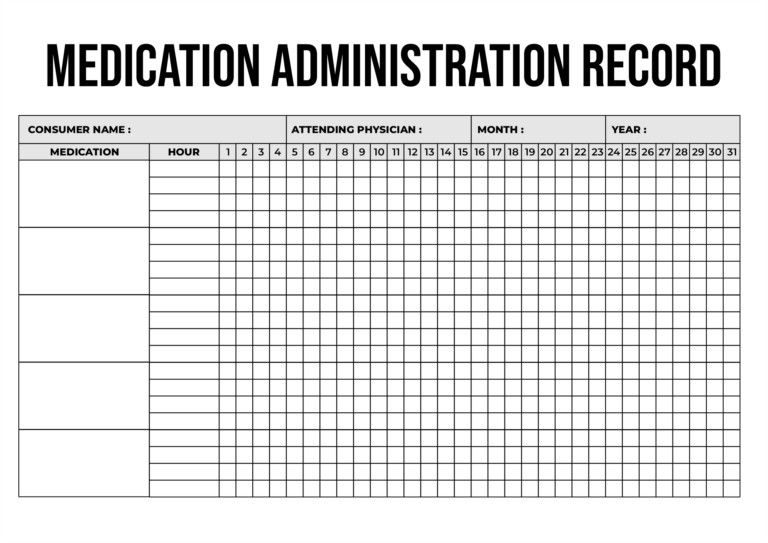 Medication Administration Record Template 10 Free PDF Printables Printablee