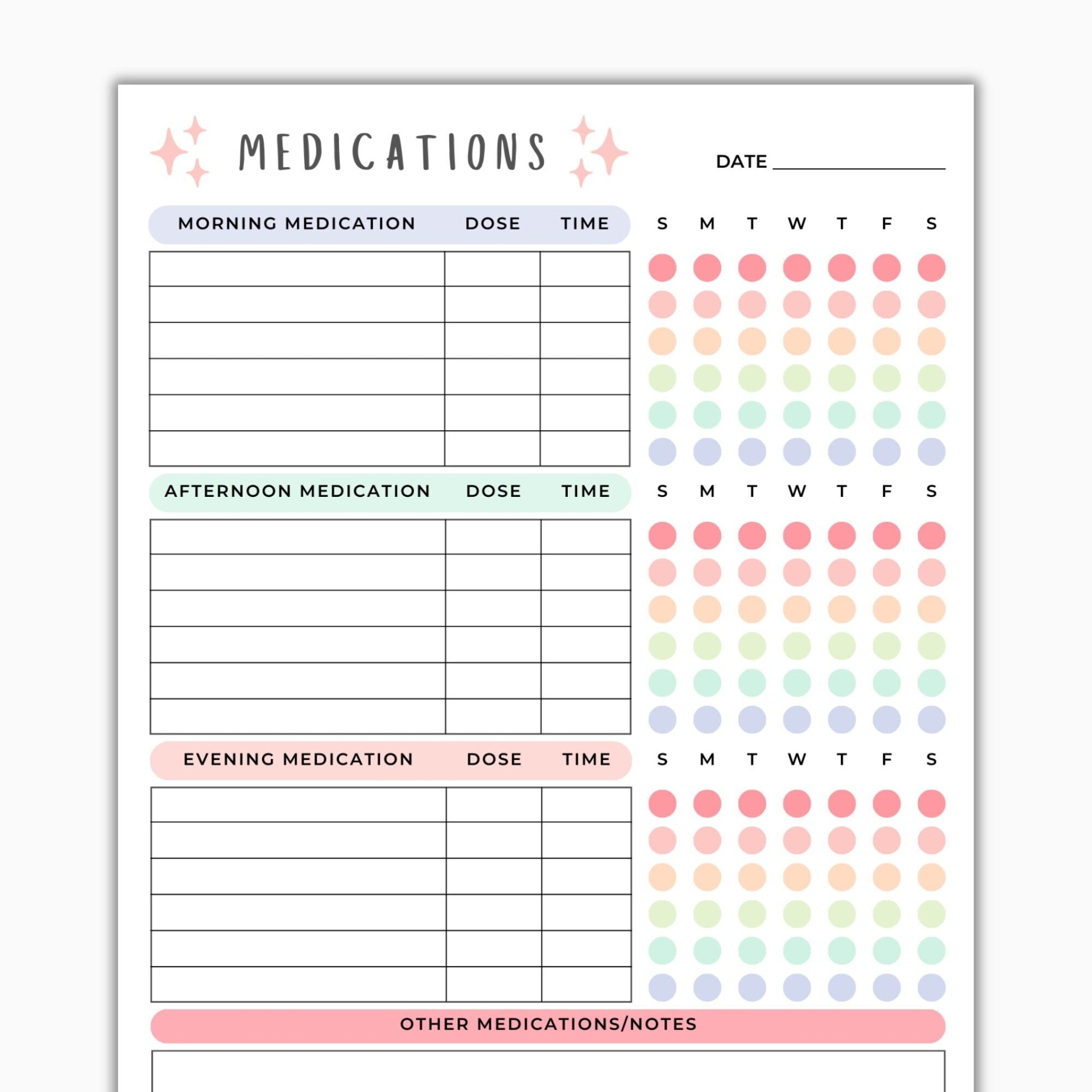 Medicine Time Chart Printable