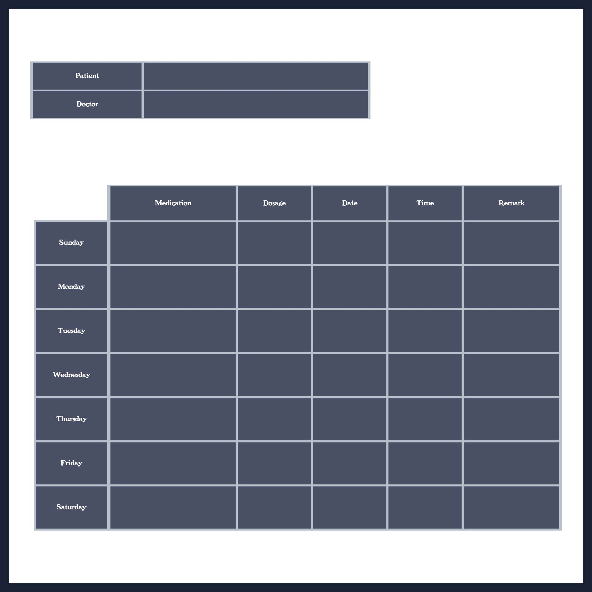 Medication Schedule Chart Printable Medication Schedule Chart Printable
