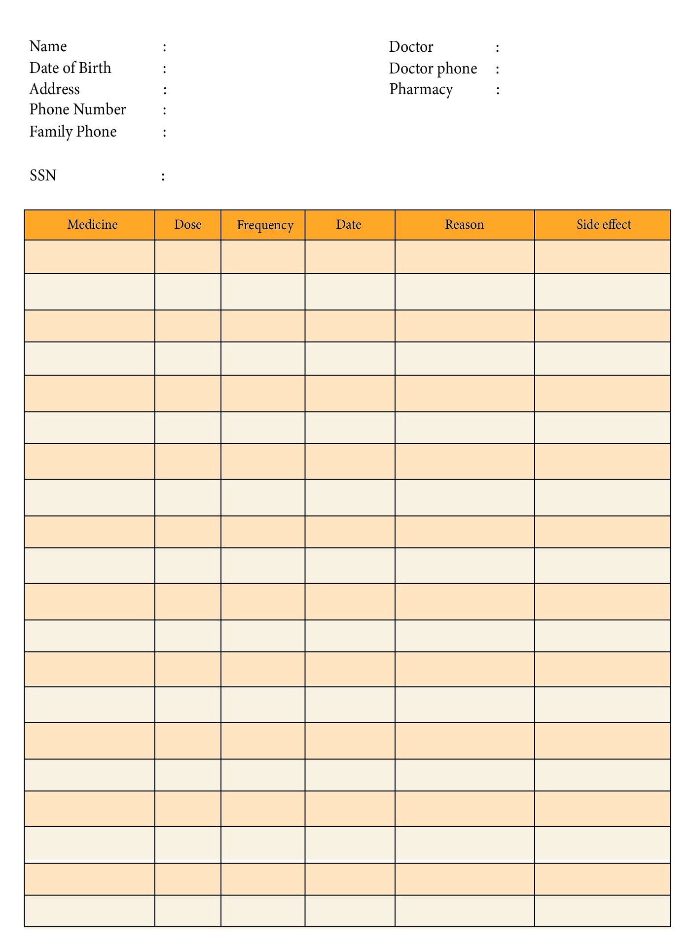 Medication Schedule 10 Free PDF Printables Printablee