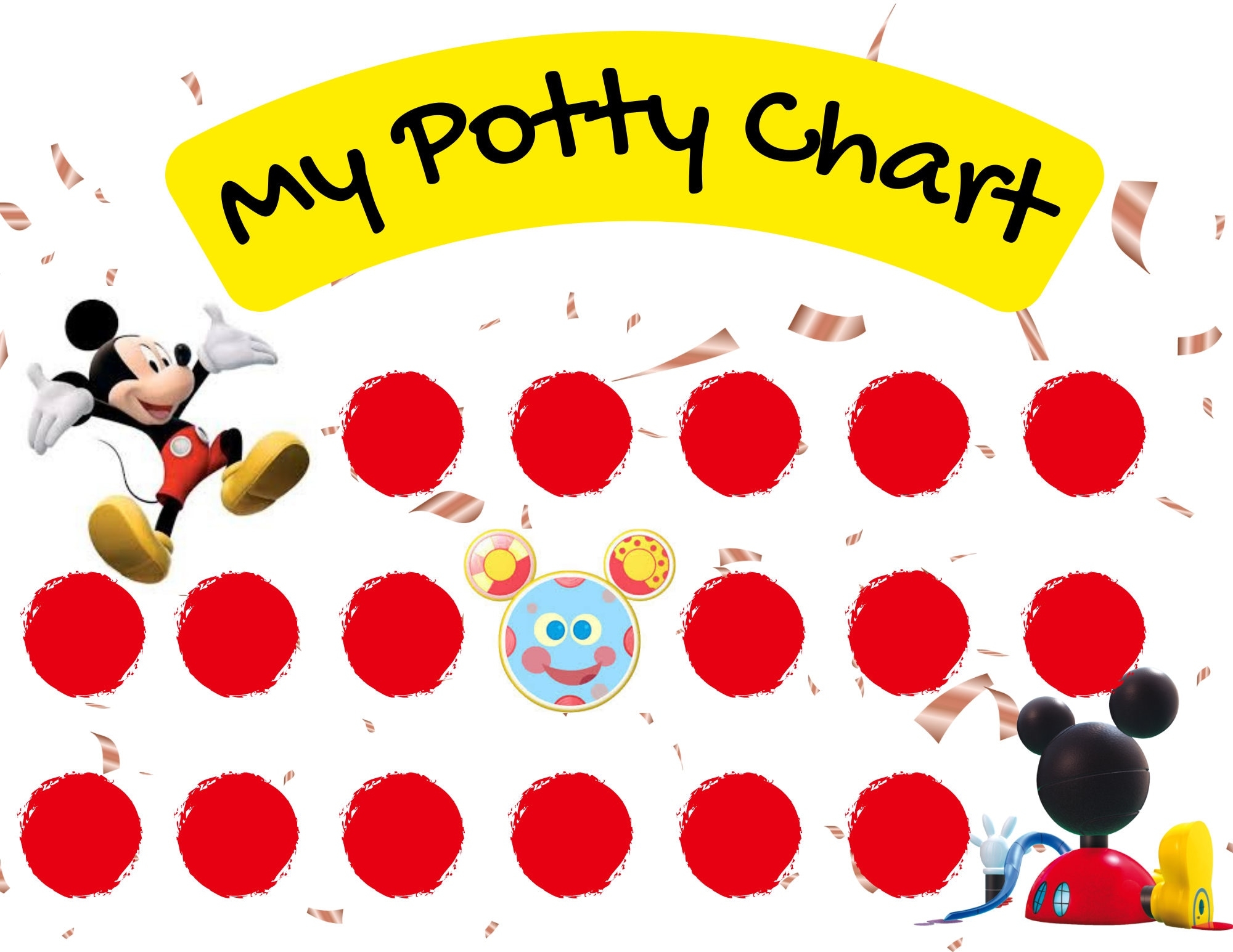 Mickey Potty Chart Mickey Potty Training Chart Potty Training Chart Template Printable Chart For Kids Downloadable Chart Etsy