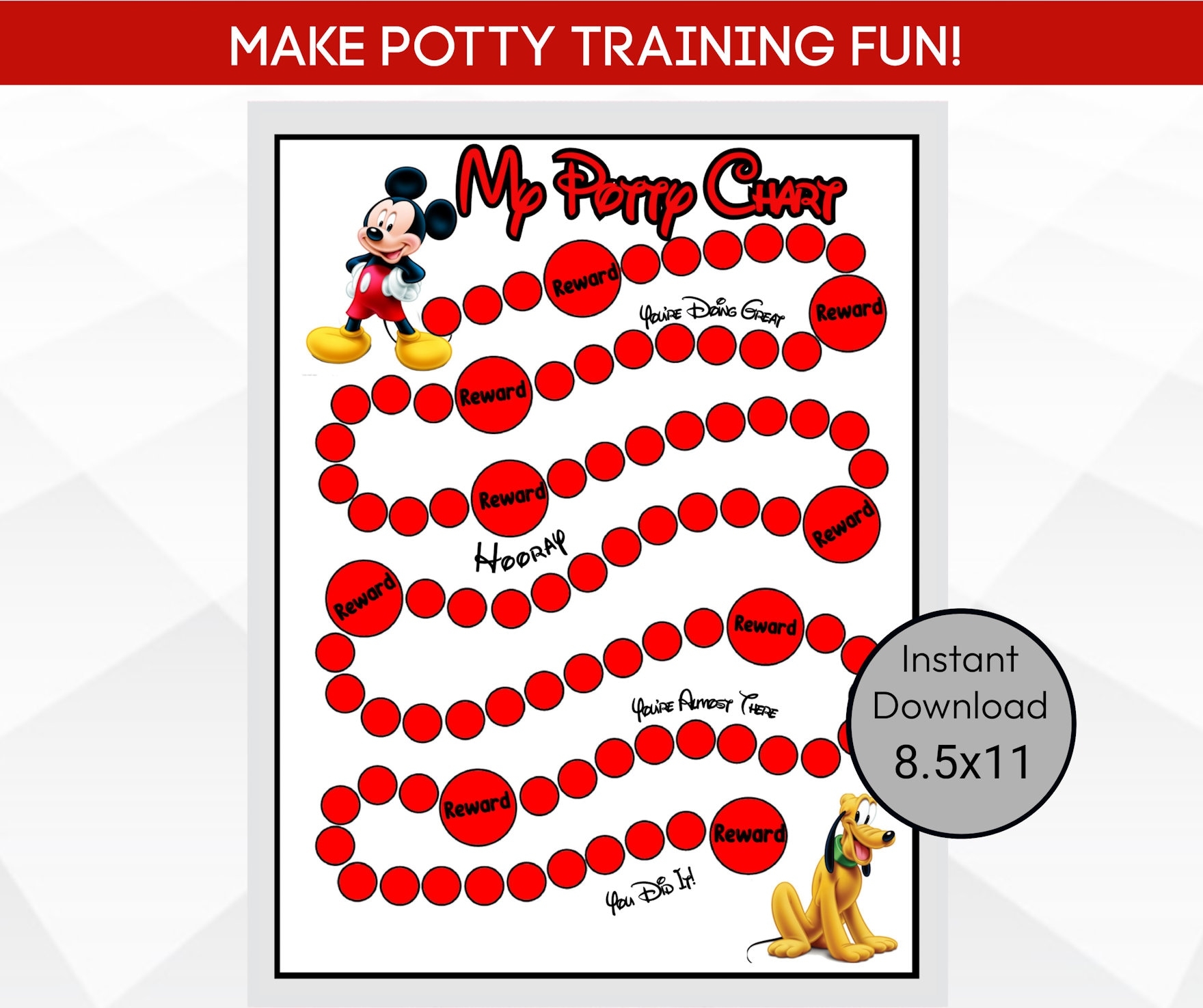 Printable Minnie Mouse Potty Training Chart