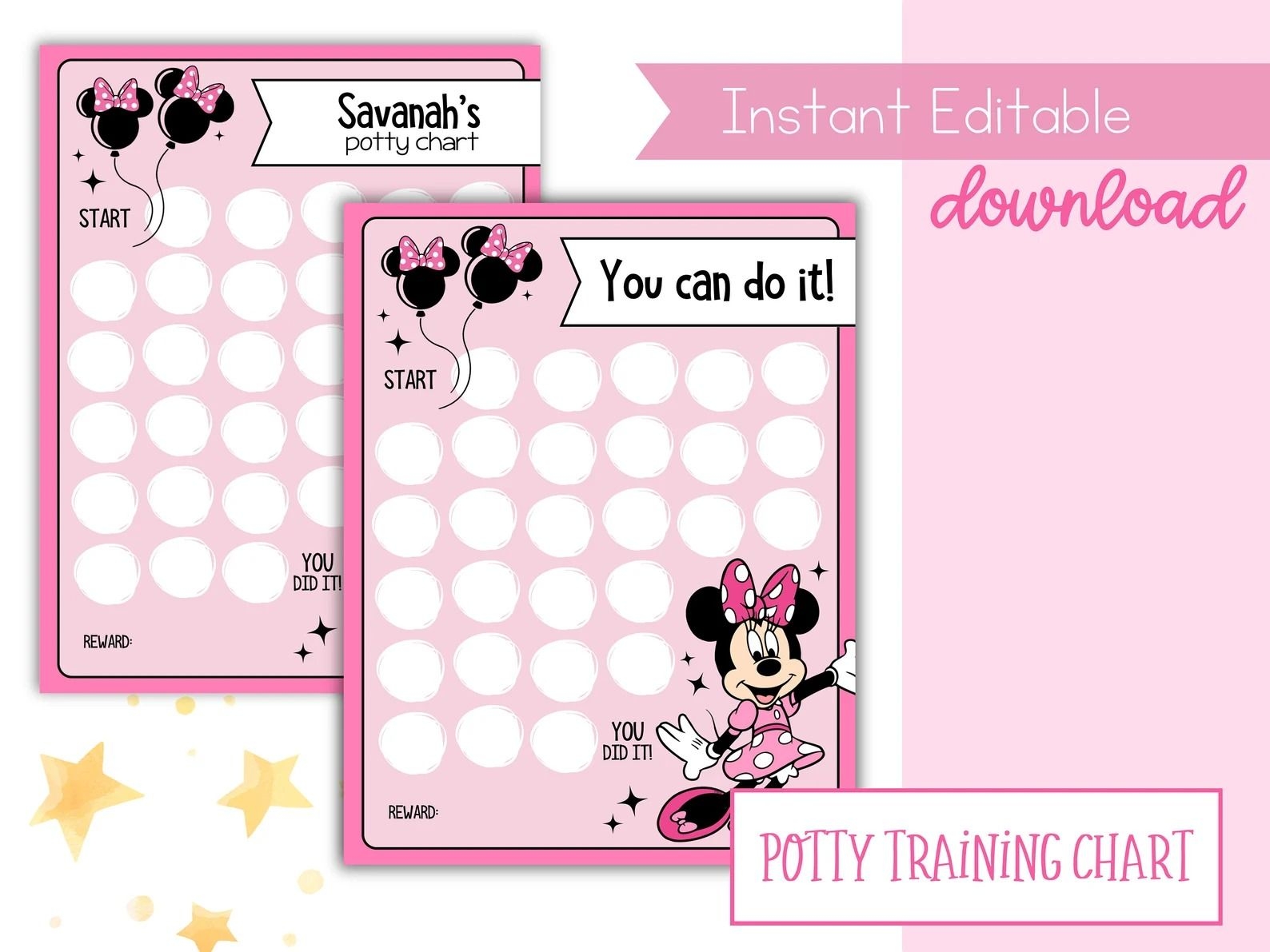 Minnie Potty Training Chart Printable Minnie Mouse Potty Etsy Minnie Potty Training Chart Printable Minnie Mouse Potty Etsy