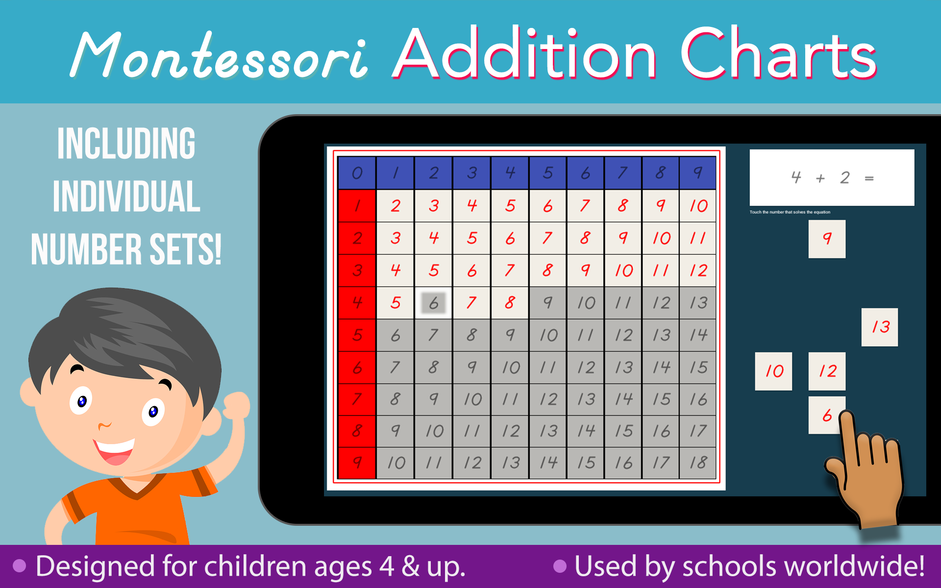 Montessori Addition Charts First Grade Math App On Amazon Appstore