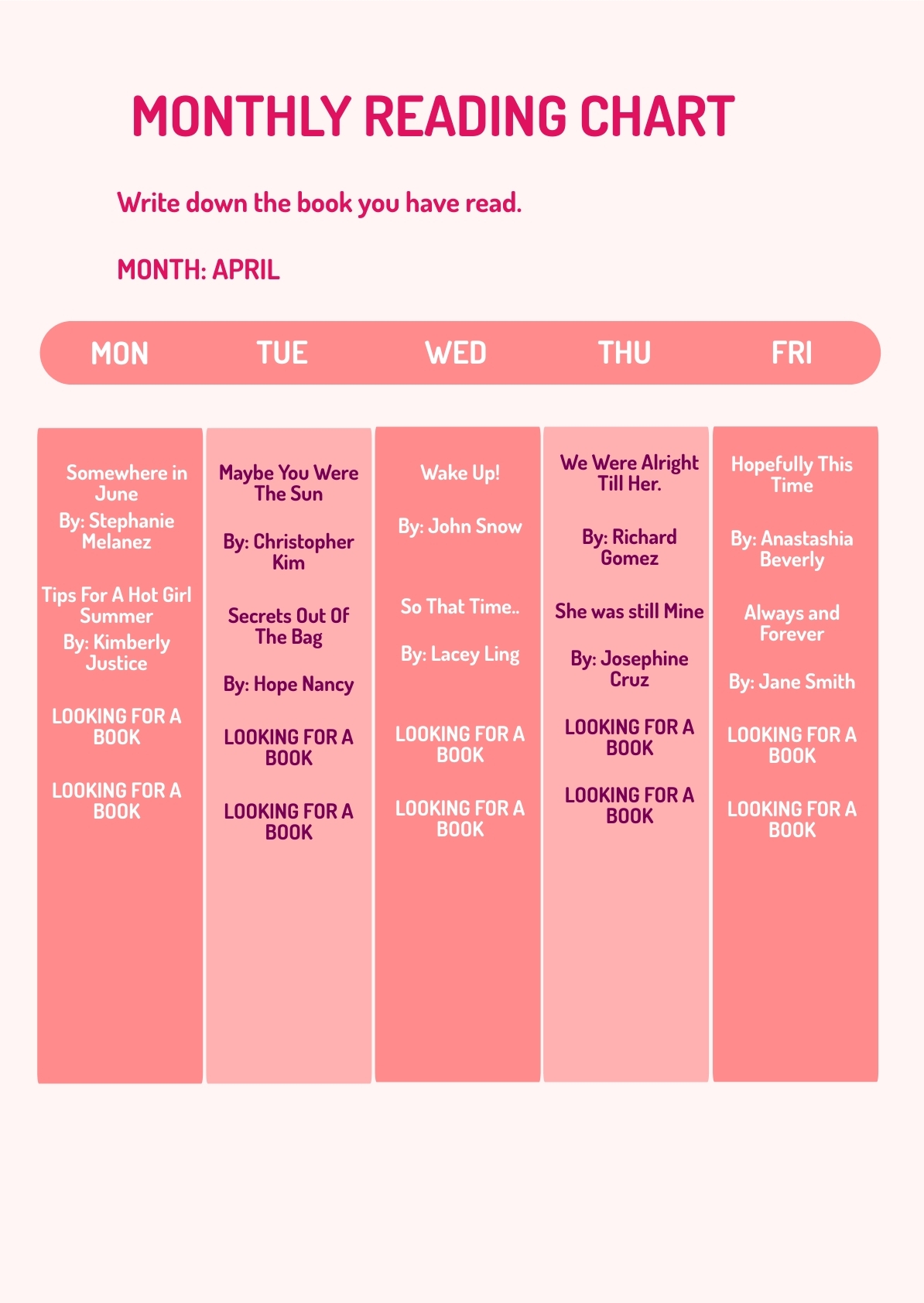Monthly Reading Chart In PDF Illustrator Download Template Monthly Reading Chart In PDF Illustrator Download Template