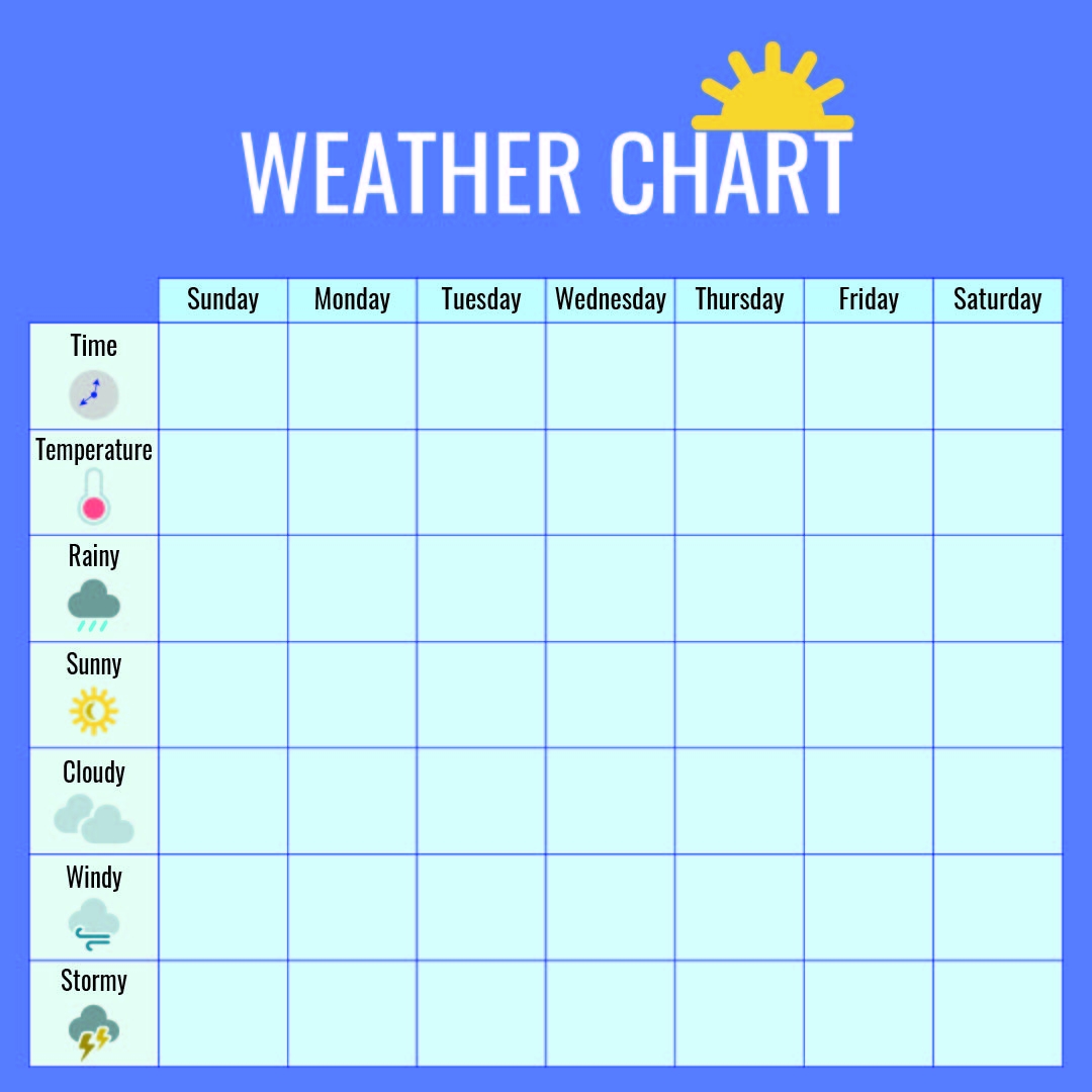 Monthly Weather Chart Kindergarten 10 Free PDF Printables Printablee