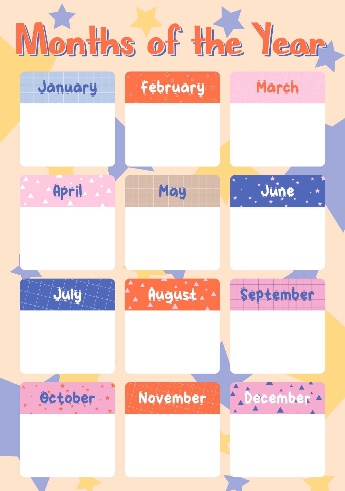 Months Of The Year Chart 10 Free PDF Printables Printablee