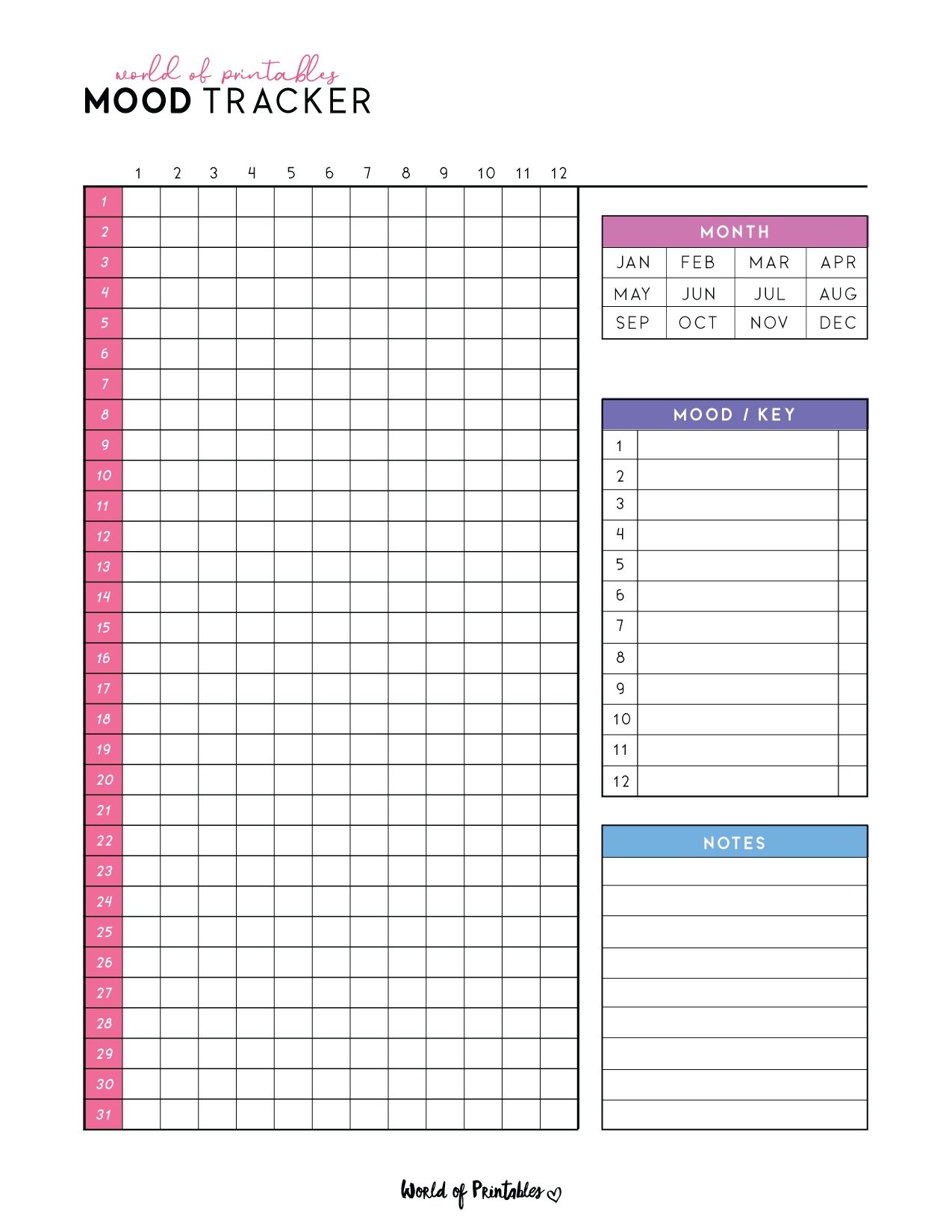 Mood Trackers 16 Free Printable Templates World Of Printables