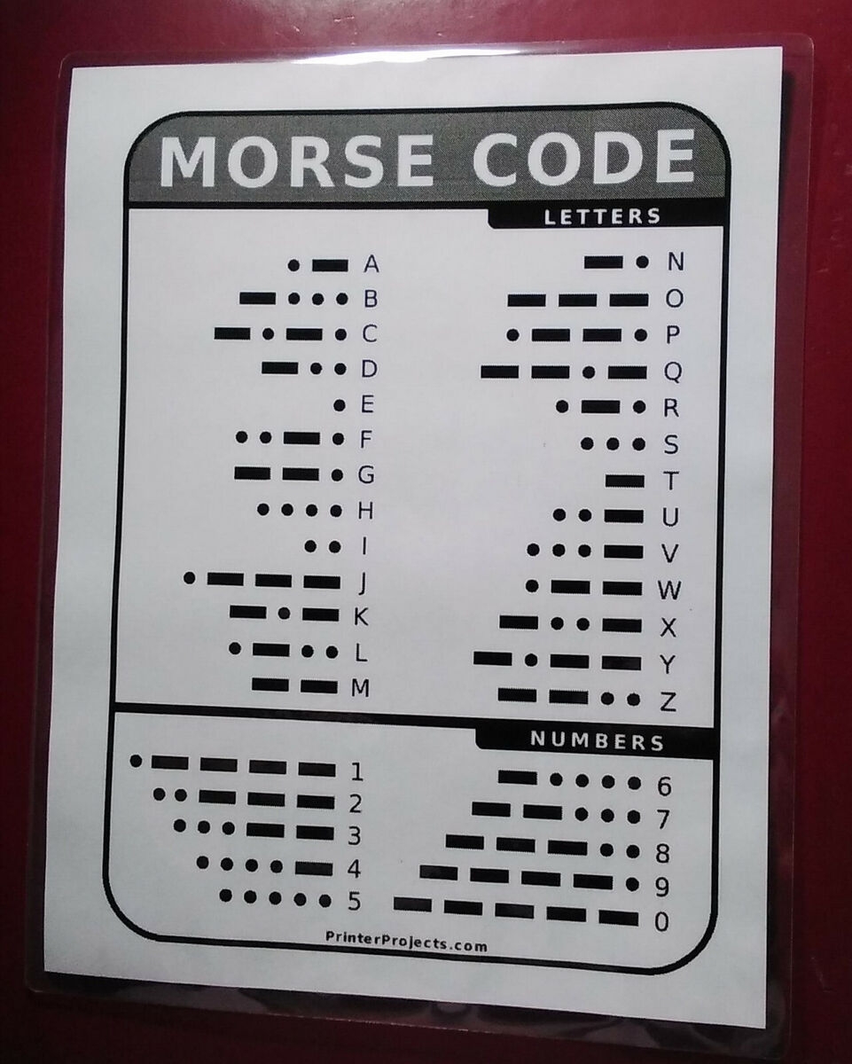 Morse Code Chart Printable