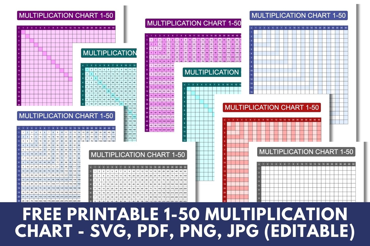 Multiplication Chart 1-50 Printable