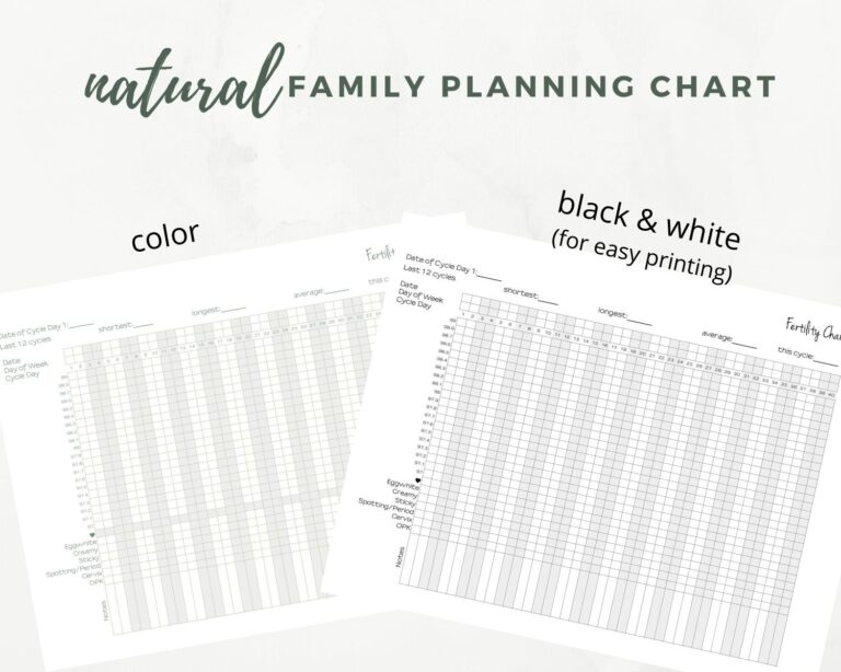 Natural Family Planning Printable Chart PDF Elizabeth Clare