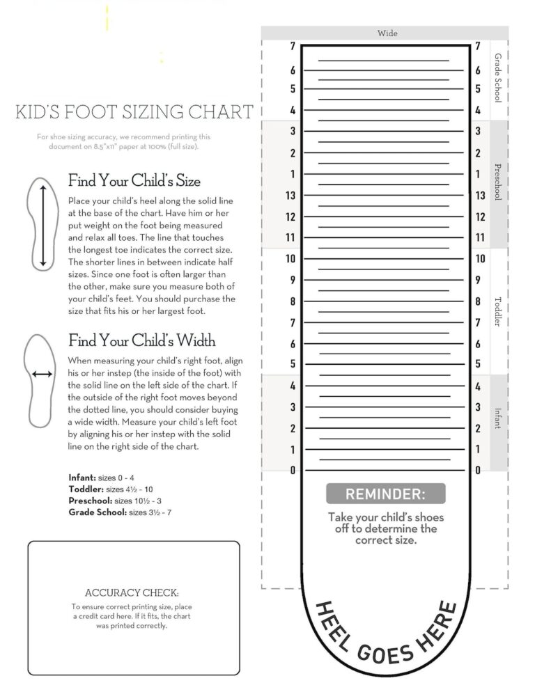 Nike Shoe Size Chart Womens In Youth Nike Printable Shoe Nike Child Shoe Size Chart Nike Children 039 s
