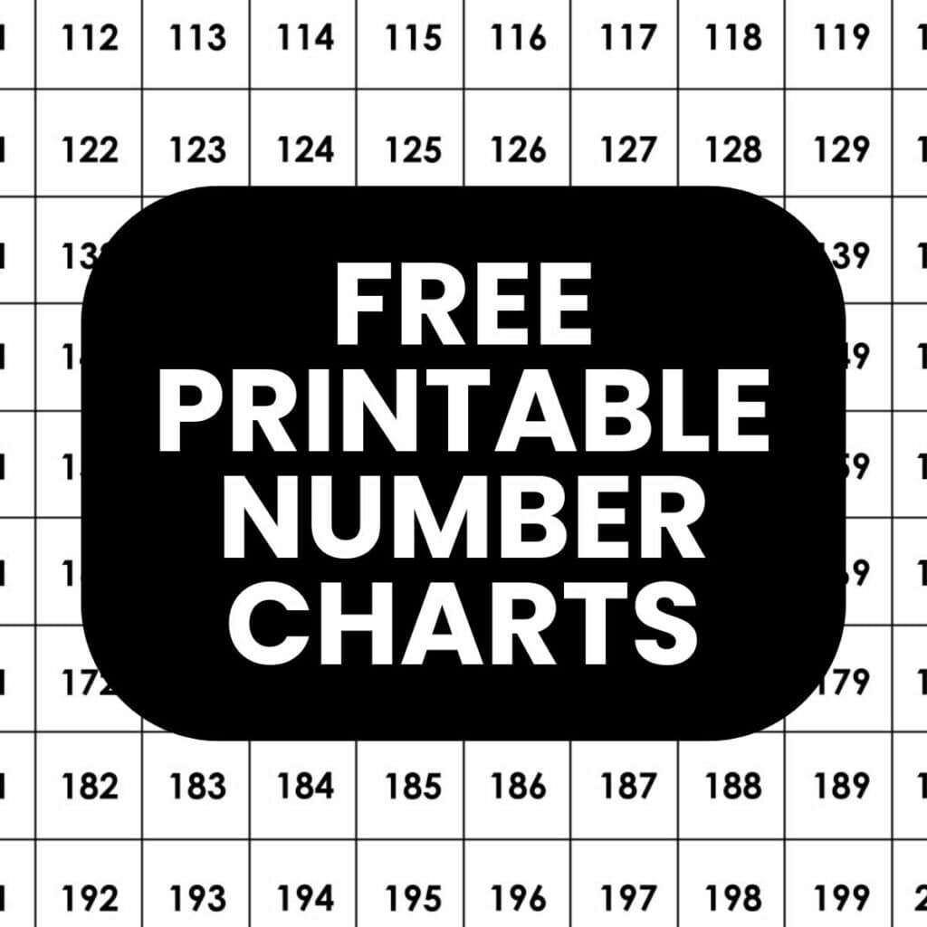 Number Chart 1 100 Printable Free