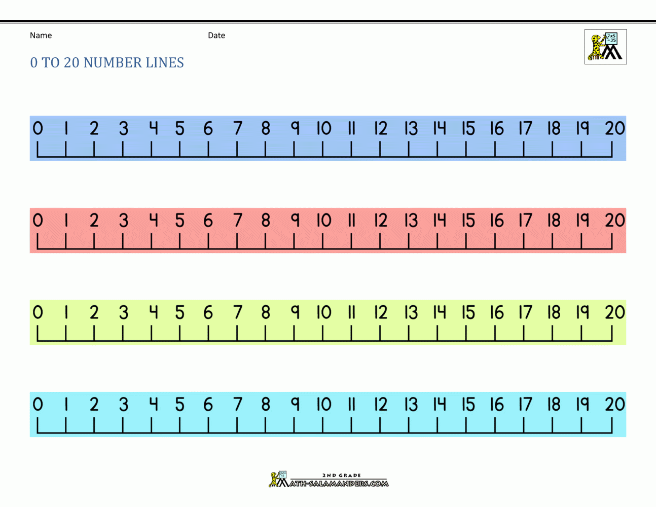 Number Line Chart Printable