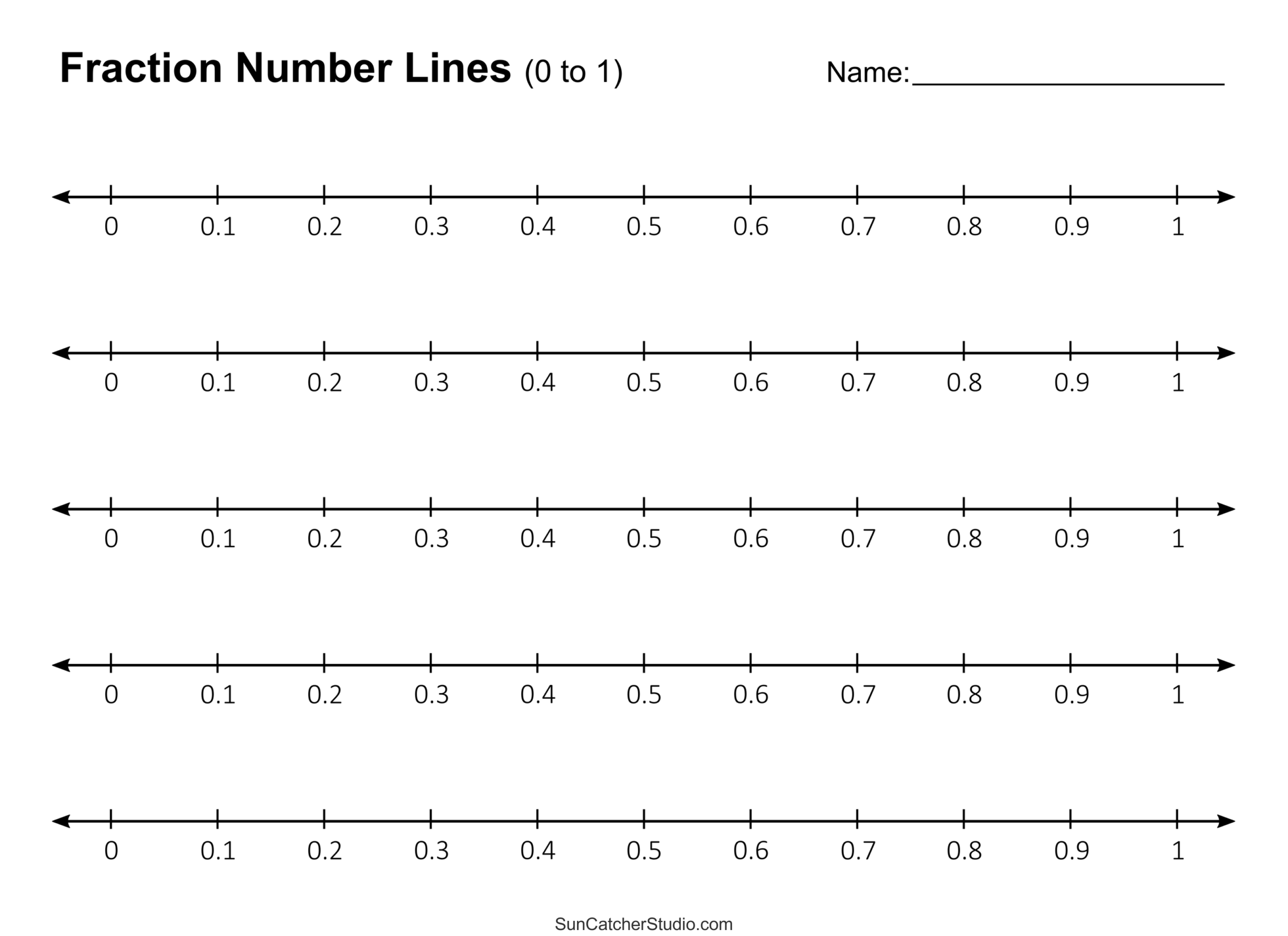 Number Lines Integers Decimals Blank Missing Numbers Free 