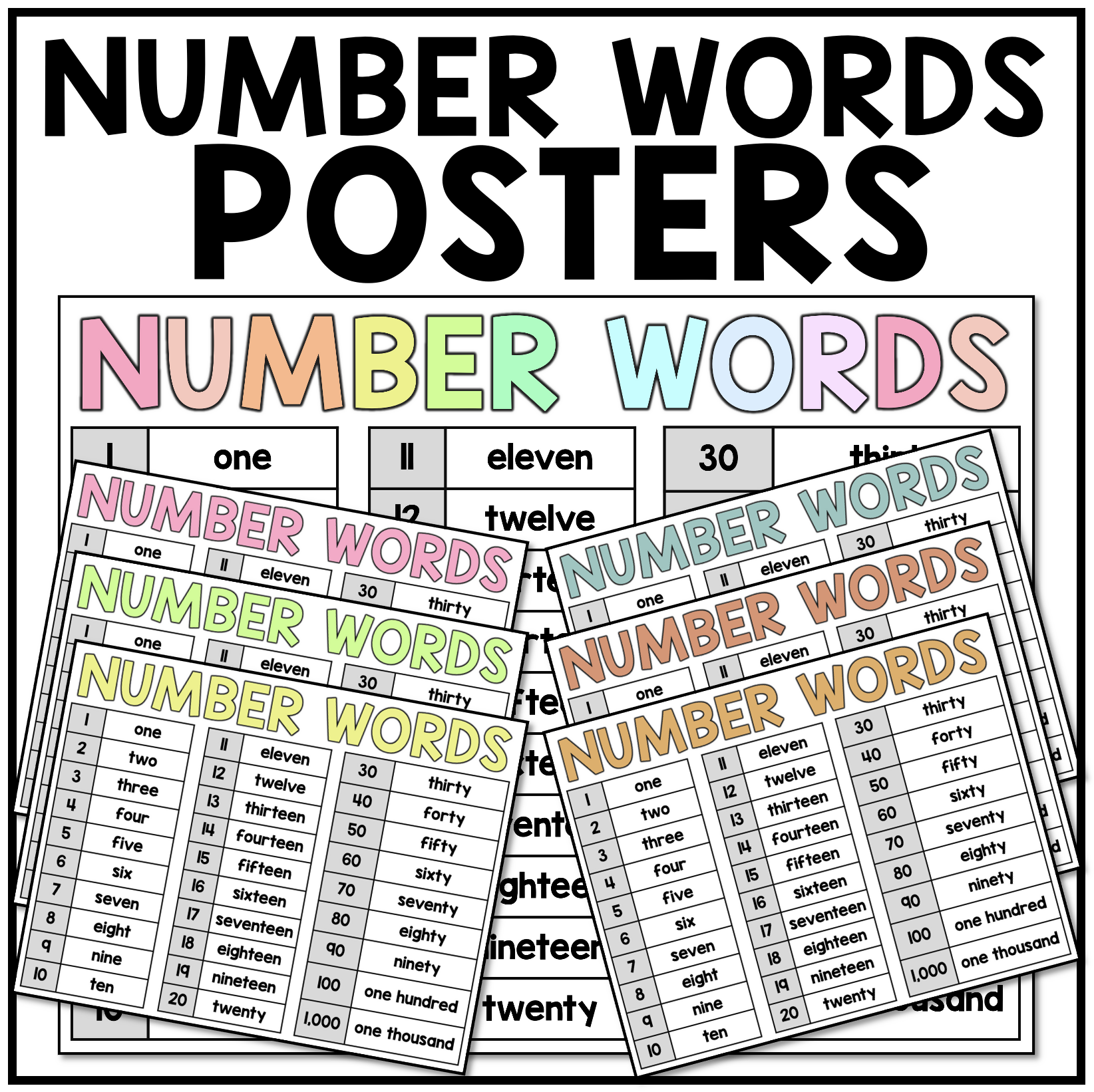 Number Word Chart Printable Number Word Chart Printable
