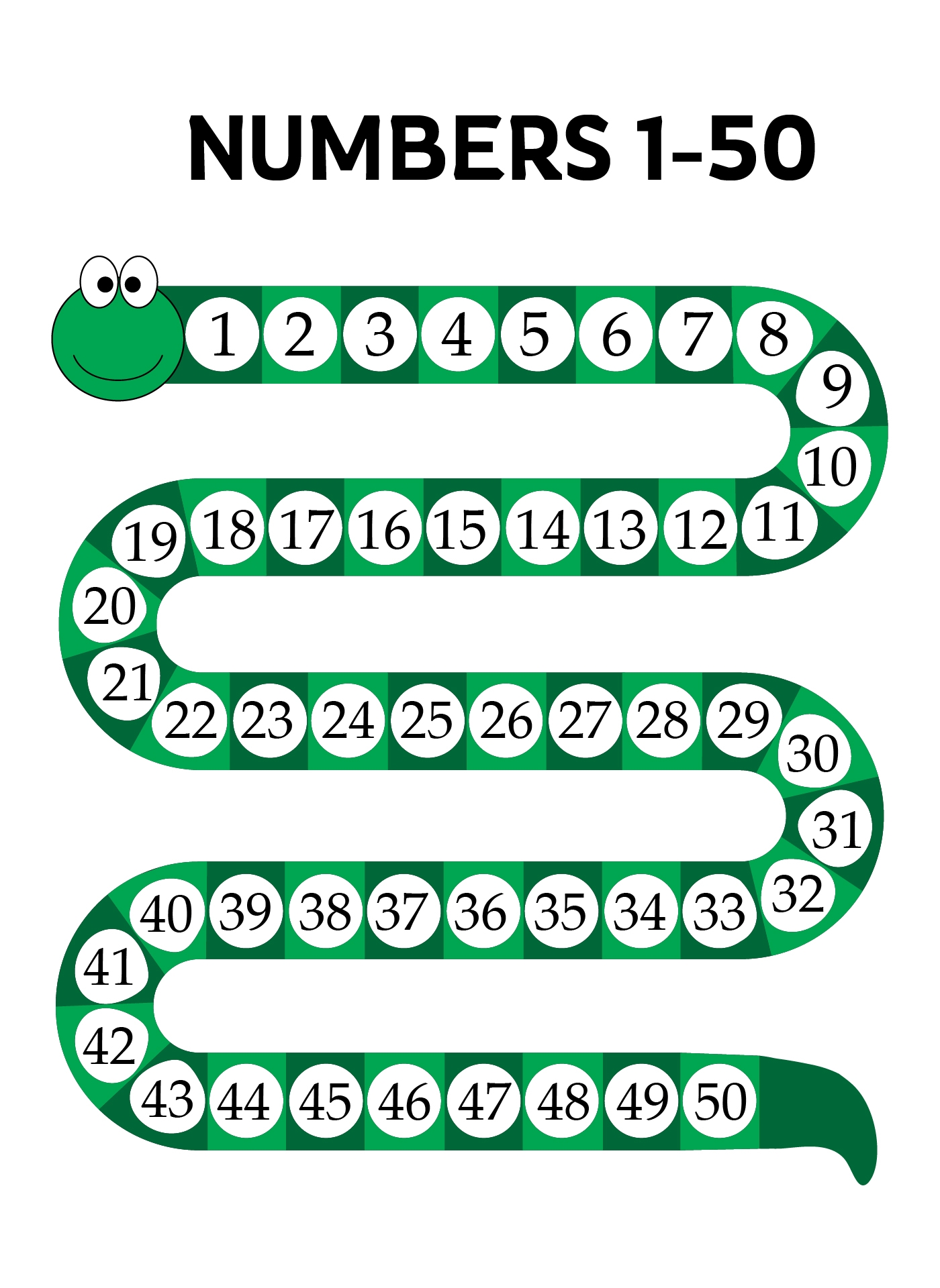 Numbers 1 50 Printable Printable Party Favors