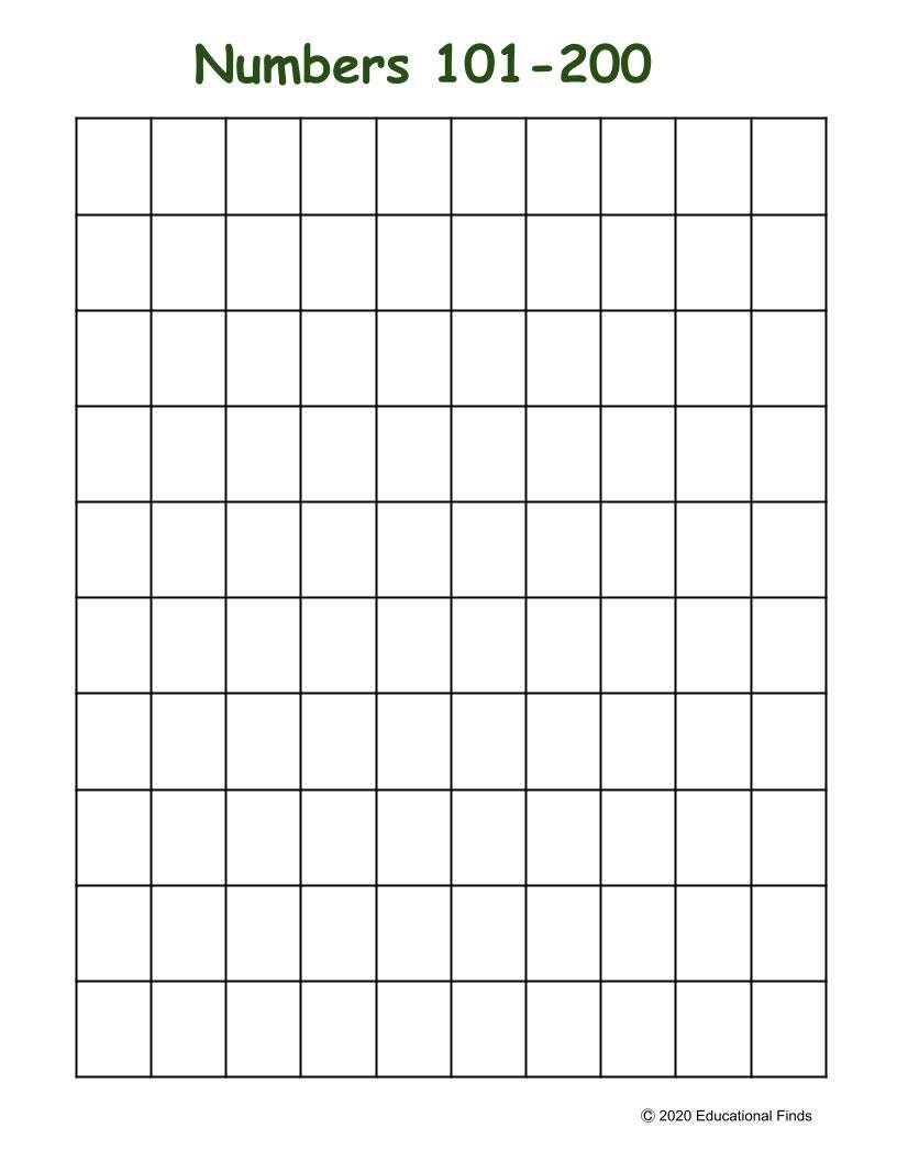 Numbers 101 200 Blank 200 Hundred Chart Homeschool Classroom DIGITAL DOWNLOAD Etsy Numbers 101 200 Blank 200 Hundred Chart Homeschool Classroom DIGITAL DOWNLOAD Etsy