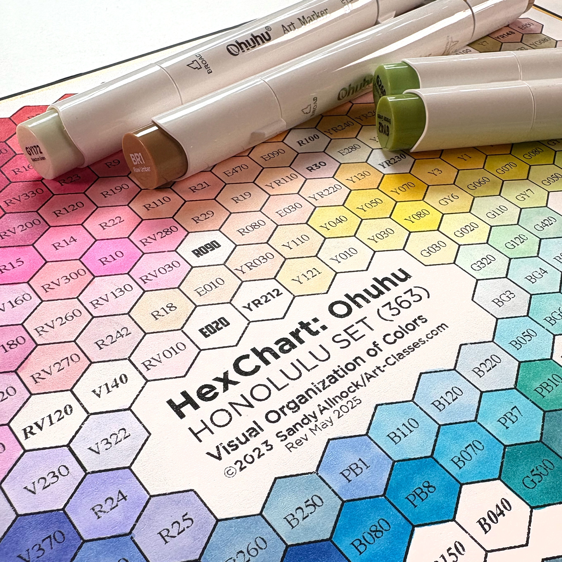 Ohuhu Color Swatch Chart Printable