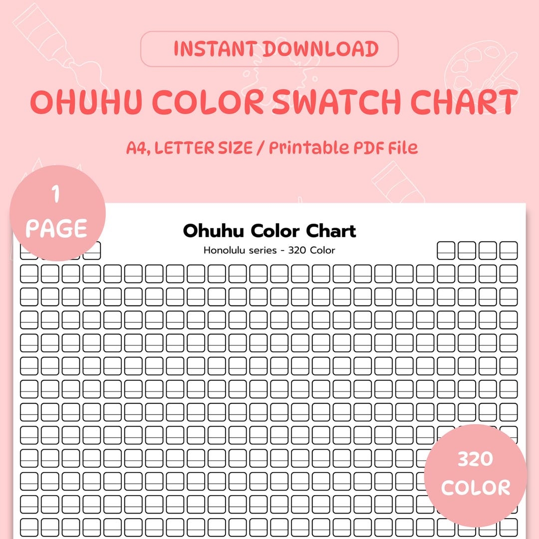 Ohuhu Honolulu 320 Marker Swatch Chart Printable Color Palette PDF Download Etsy Ohuhu Honolulu 320 Marker Swatch Chart Printable Color Palette PDF Download Etsy
