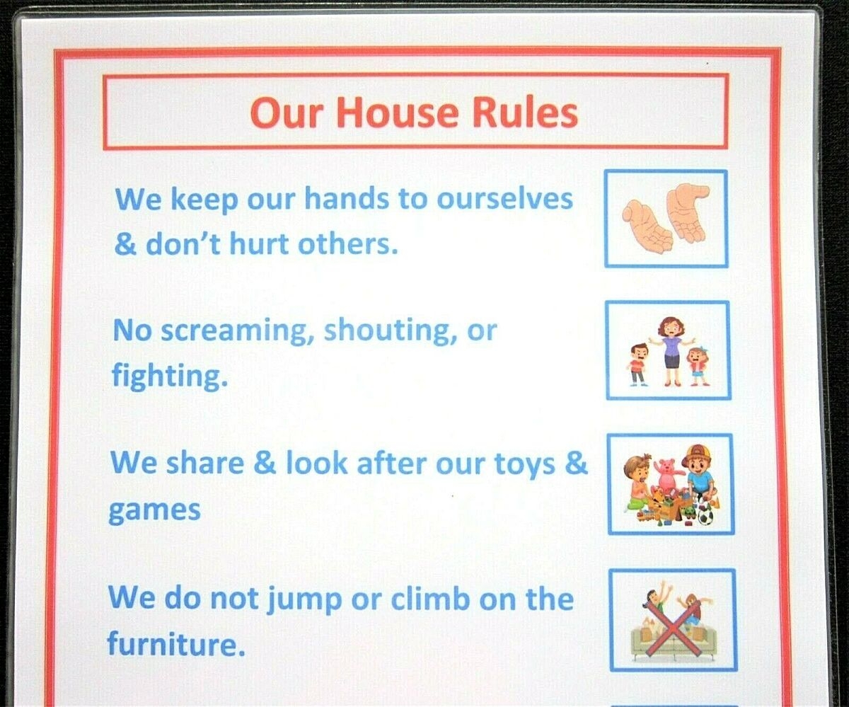 Our House Rules Chart Autism ADHD PECS SEN Visual Behavioural Aid Sensory Help EBay Our House Rules Chart Autism ADHD PECS SEN Visual Behavioural Aid Sensory Help EBay