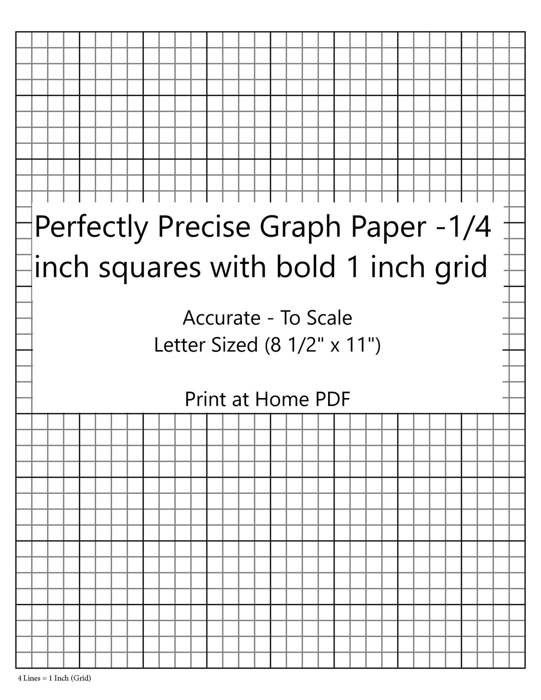 Perfectly Scaled And Precise Printable Graph Paper 4 4 1 4 Inch With 1 Inch Grid Etsy Perfectly Scaled And Precise Printable Graph Paper 4 4 1 4 Inch With 1 Inch Grid Etsy