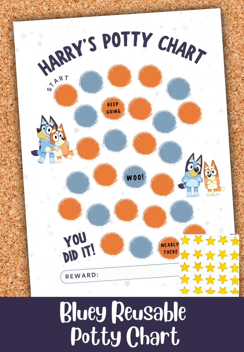 Personalised Bluey Potty Training Reward Chart Reusable A4 Chore Print Kids EBay UK