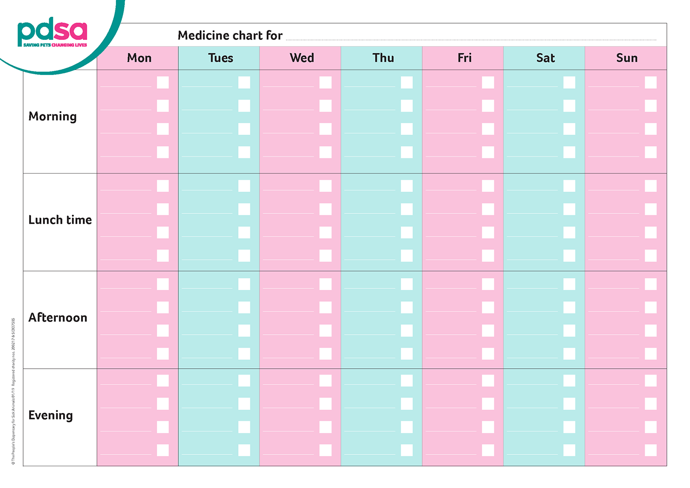 Pet Medication Planner PDSA
