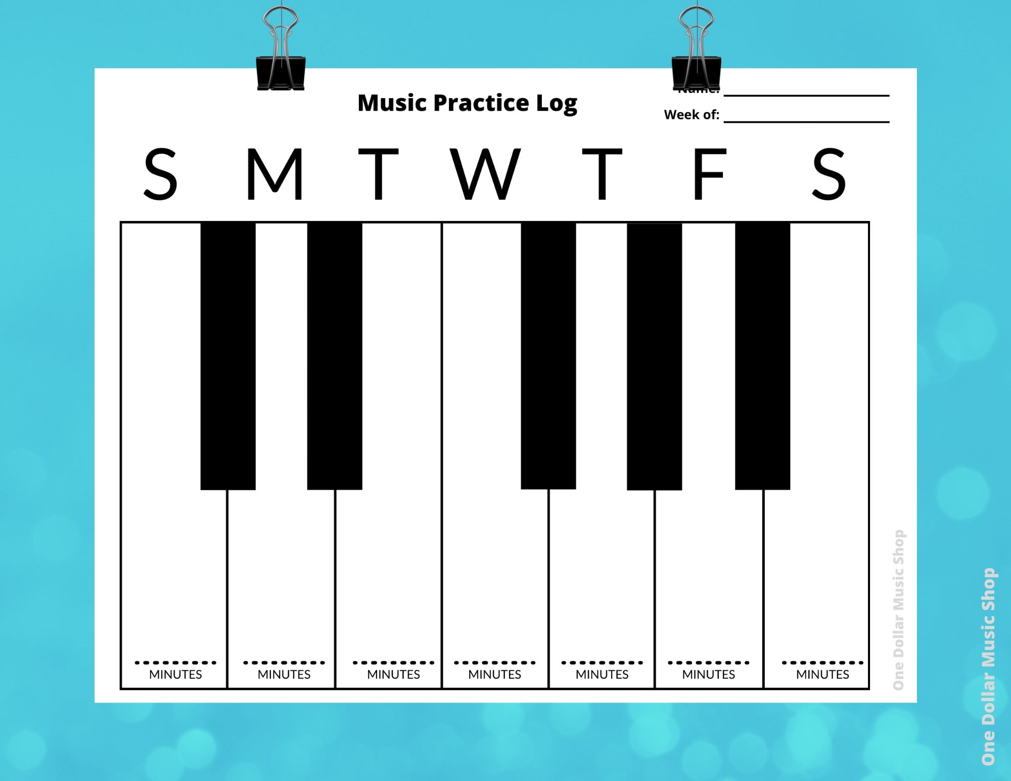 Piano Practice Chart Practice Log instant Download Music Education Piano Tracker Teacher Gift Ideas Planner Printable Lessons Minimalist Etsy