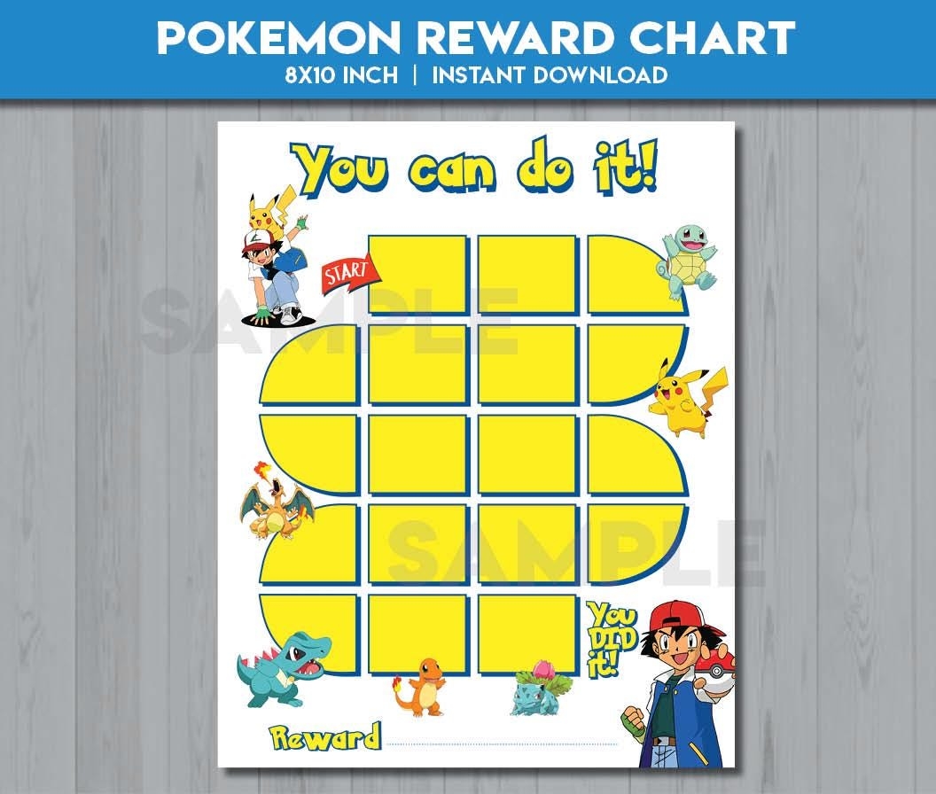Pokemon Reward Chart Printable