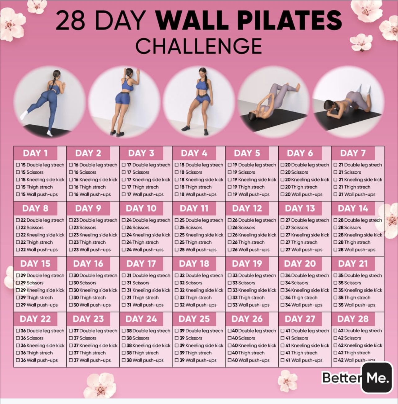 Pilates Wall Workout Chart Free Wall Pilates Pdf Canada