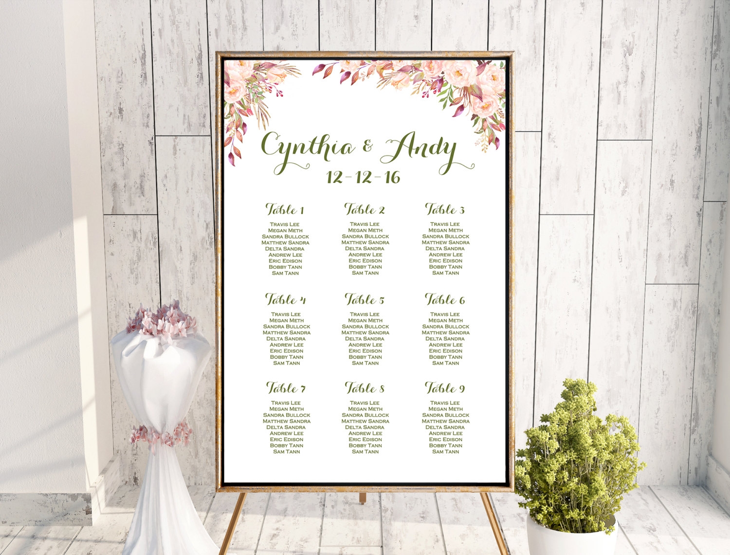 Wedding Seating Chart Printable