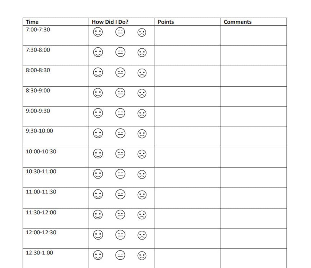 Point Chart Behavior Point Chart Data Tracking Behavior Tracking IEP Sped Digital File Etsy Canada