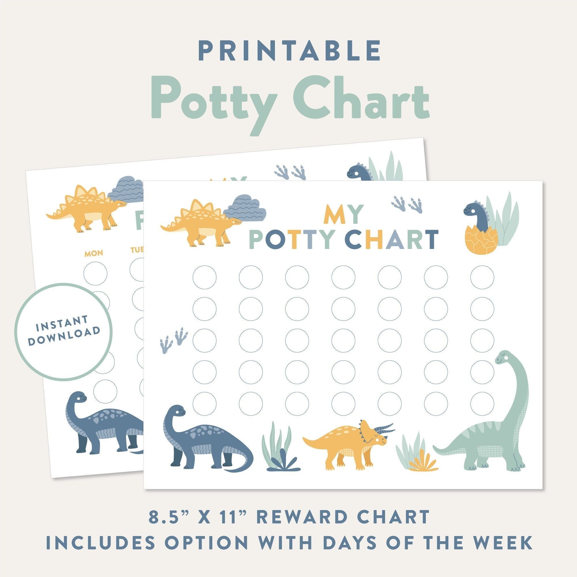 Dinosaur Potty Chart Printable Free