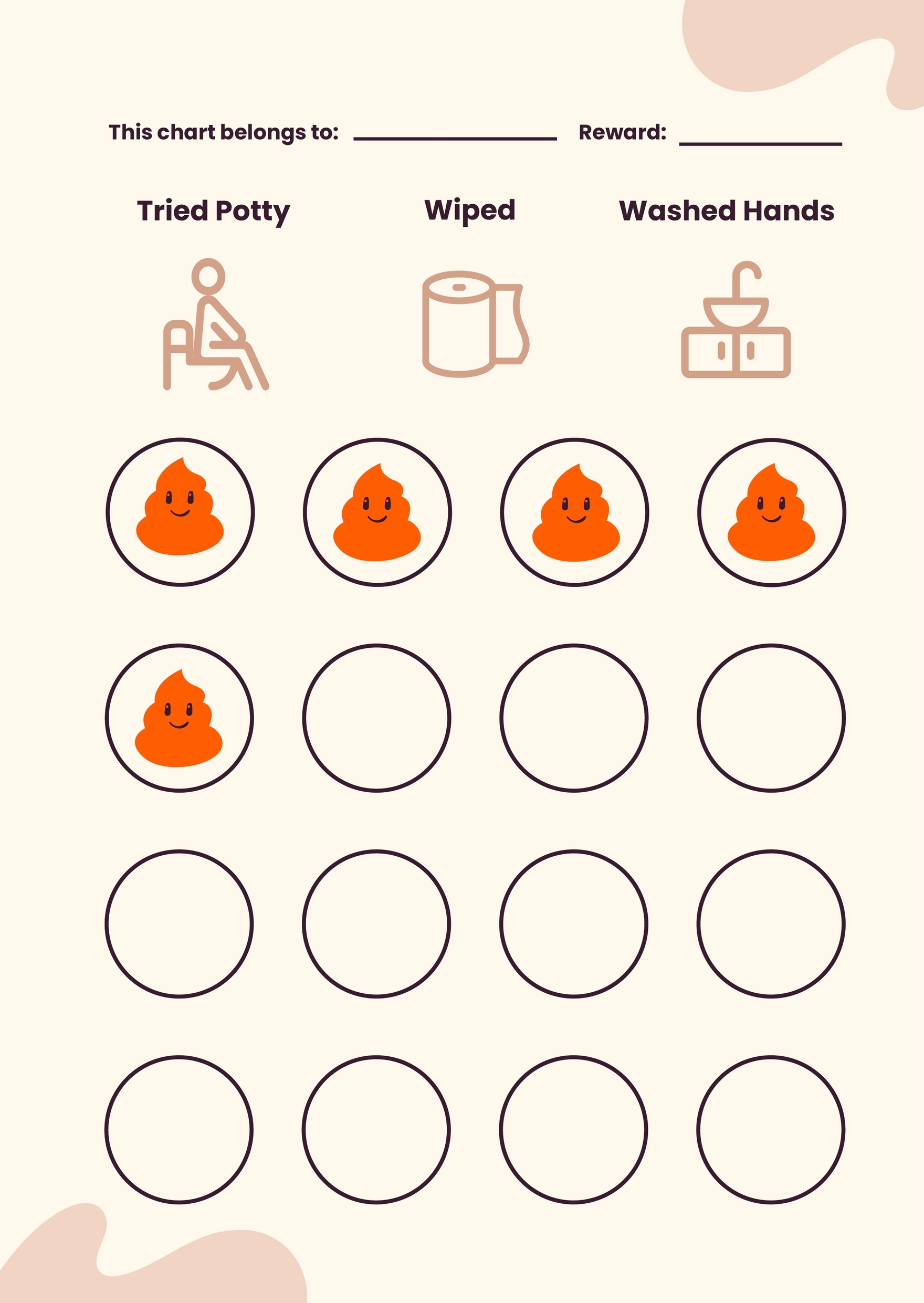 Potty Chart Sticker In Illustrator PDF Download Template